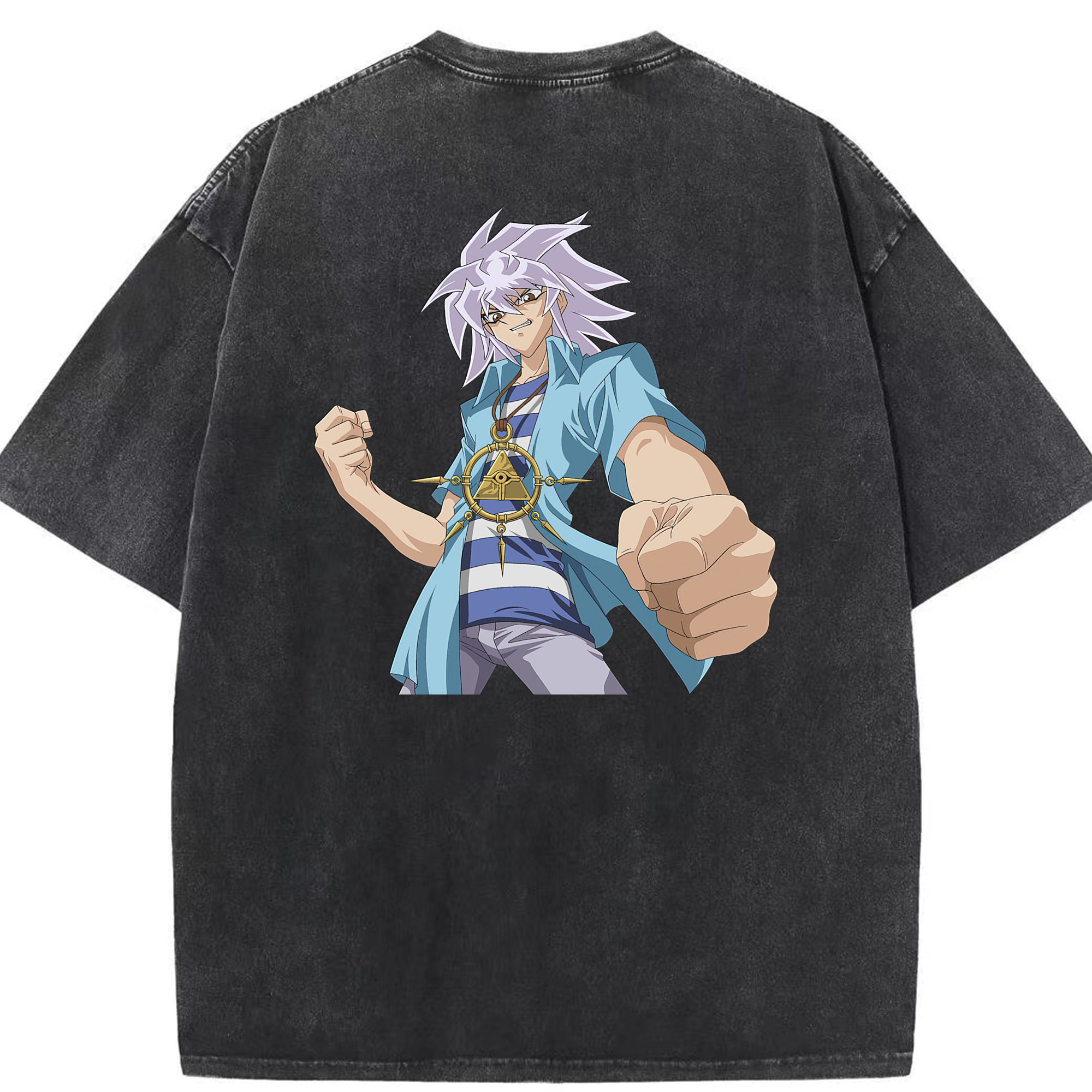 （画像用） 遊☆戯☆王 Yu-Gi-Oh! 綿100% ヴィンテージ風 半袖Tシャツ（背面プリント）