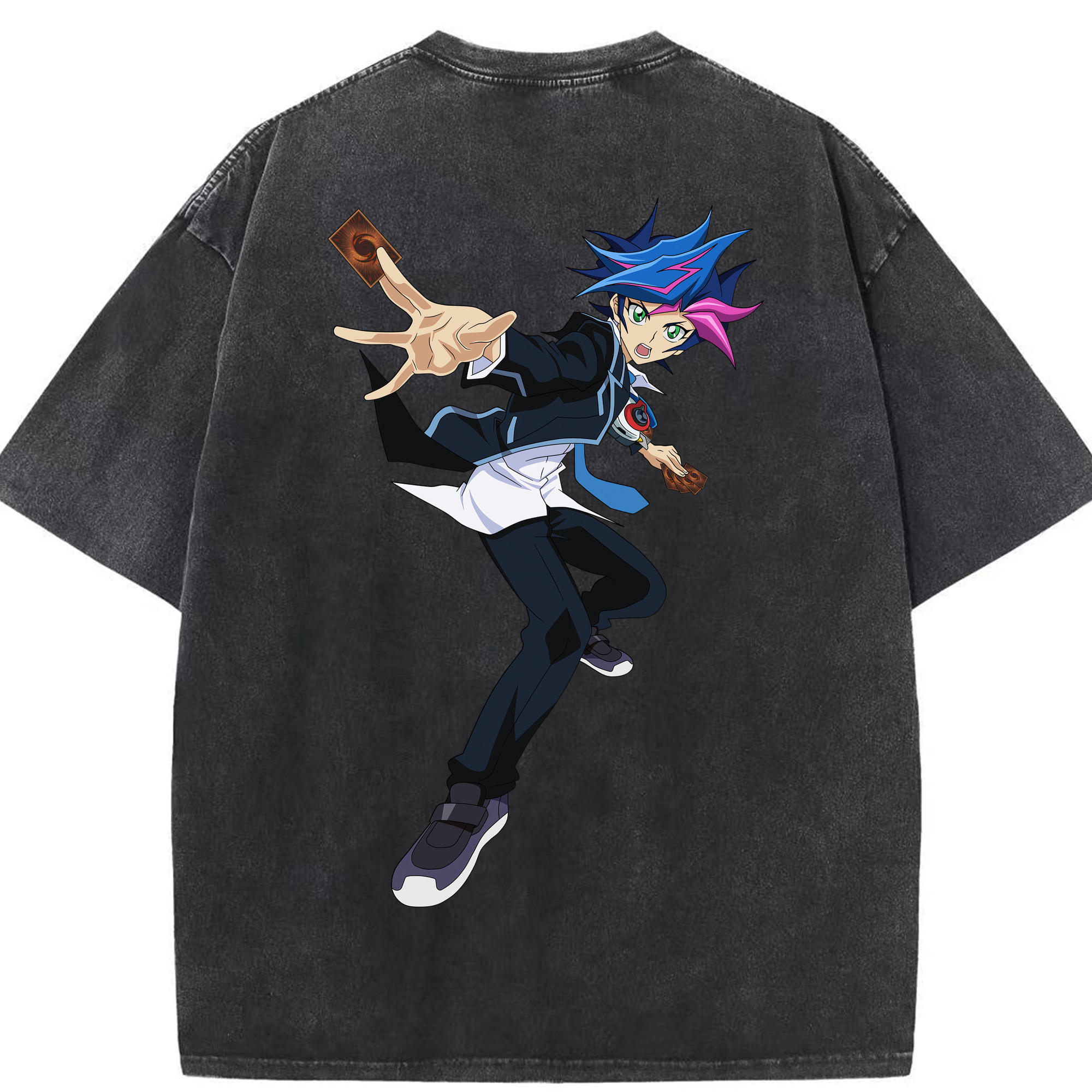 （画像用） 遊☆戯☆王 Yu-Gi-Oh! 綿100% ヴィンテージ風 半袖Tシャツ（背面プリント）
