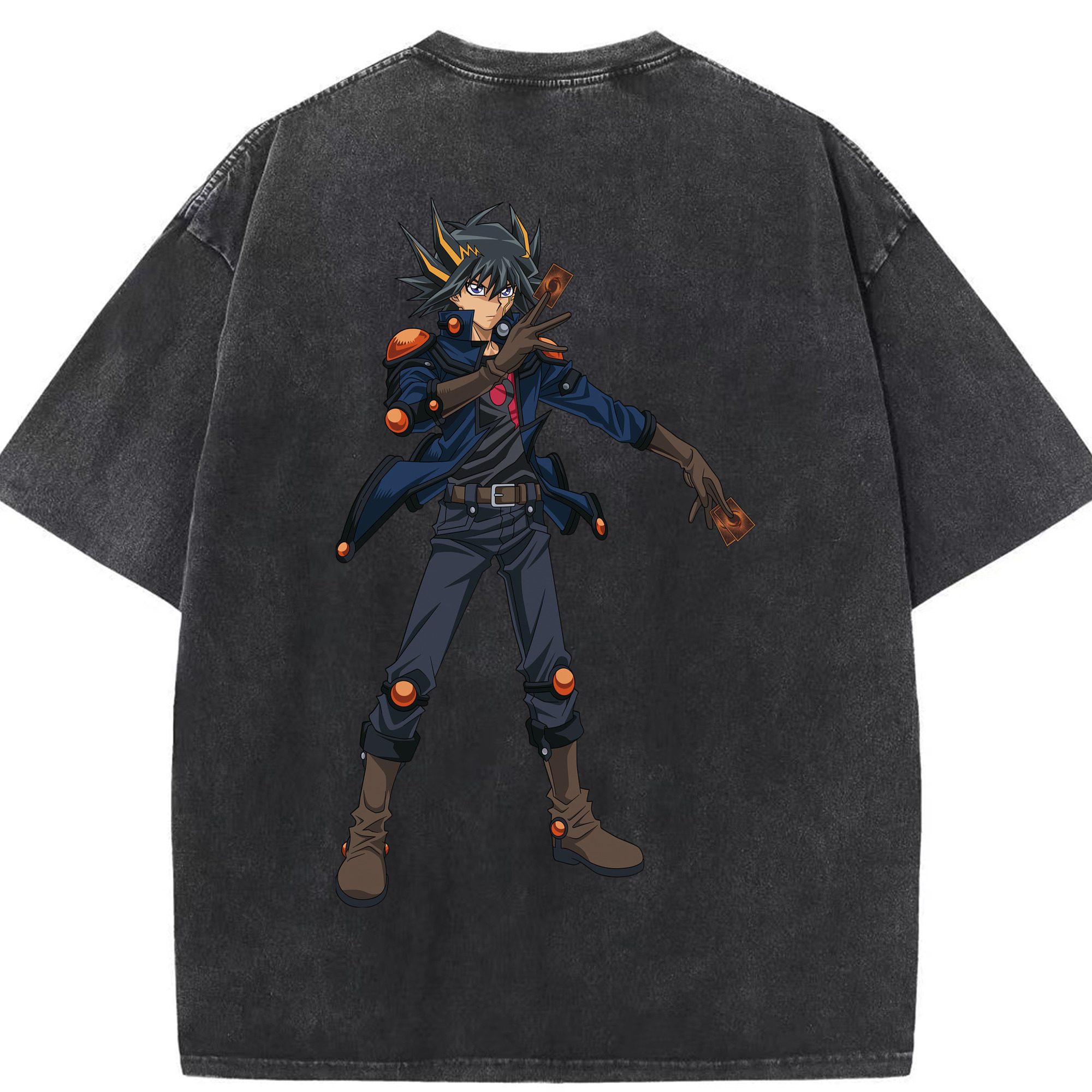（画像用） 遊☆戯☆王 Yu-Gi-Oh! 綿100% ヴィンテージ風 半袖Tシャツ（背面プリント）