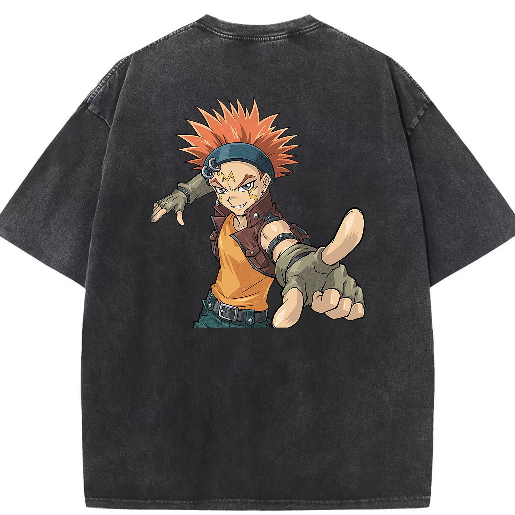 （画像用） 遊☆戯☆王 Yu-Gi-Oh! 綿100% ヴィンテージ風 半袖Tシャツ（背面プリント）