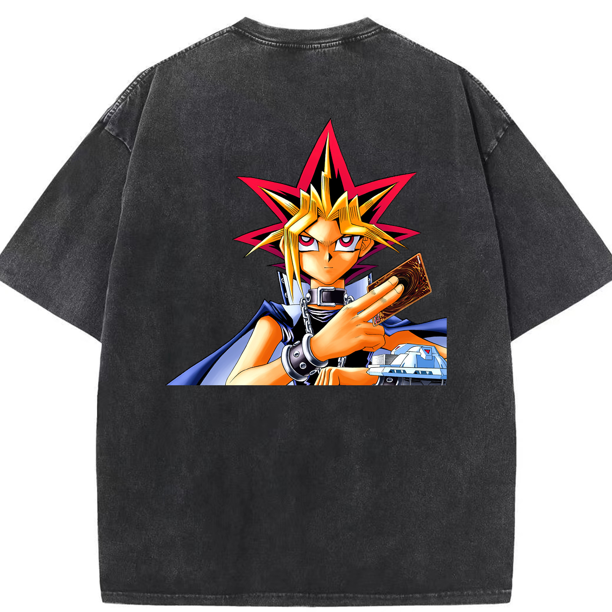 （画像用） 遊☆戯☆王 Yu-Gi-Oh! 綿100% ヴィンテージ風 半袖Tシャツ（背面プリント）