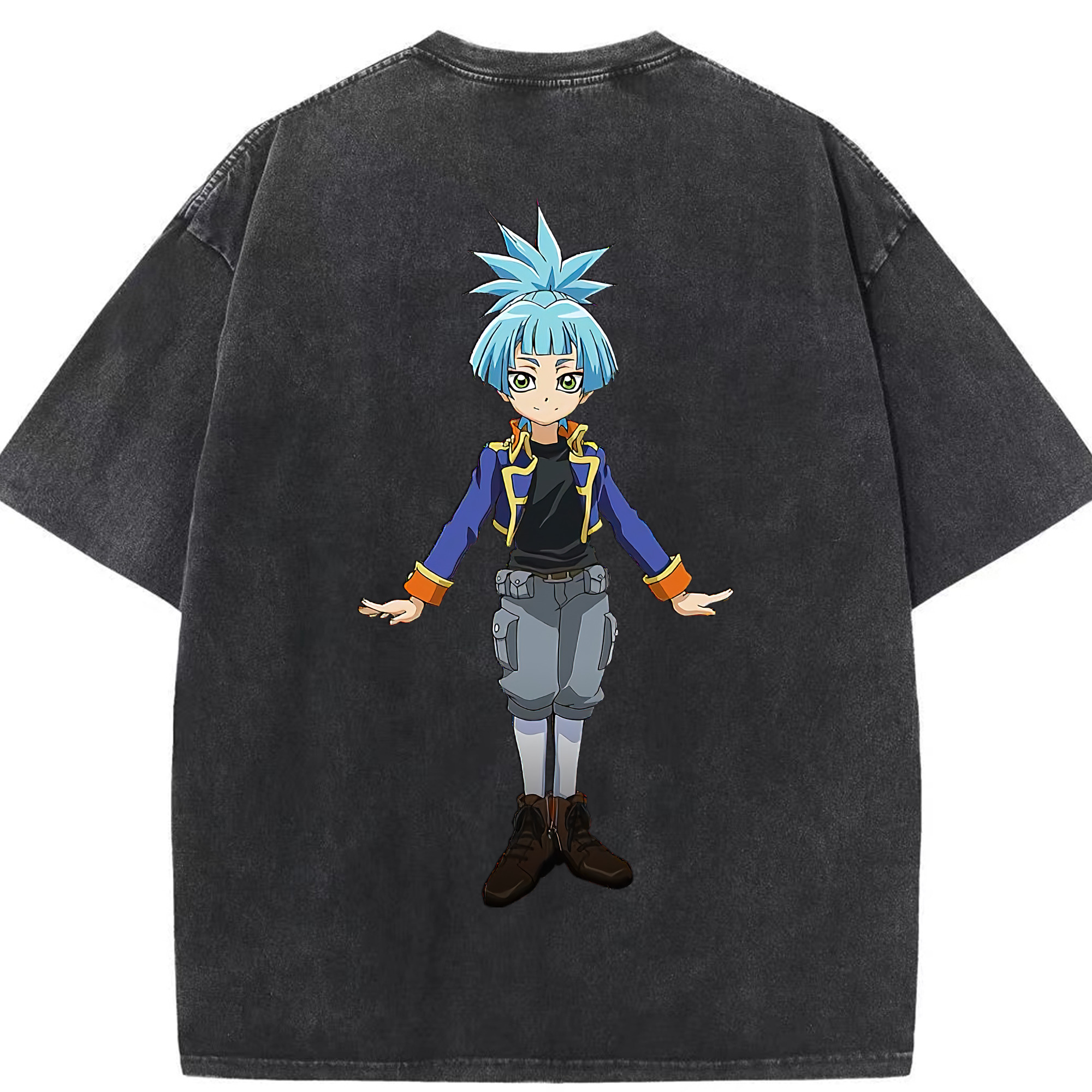 （画像用） 遊☆戯☆王 Yu-Gi-Oh! 綿100% ヴィンテージ風 半袖Tシャツ（背面プリント）