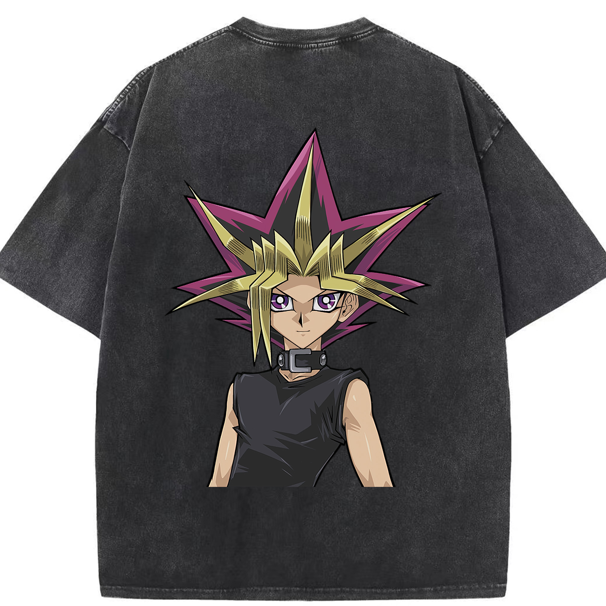（画像用） 遊☆戯☆王 Yu-Gi-Oh! 綿100% ヴィンテージ風 半袖Tシャツ（背面プリント）