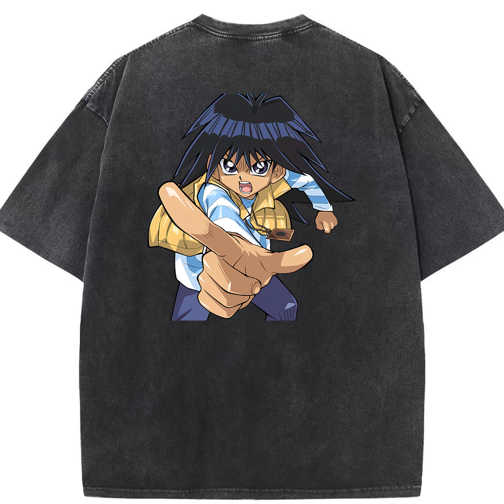 （画像用） 遊☆戯☆王 Yu-Gi-Oh! 綿100% ヴィンテージ風 半袖Tシャツ（背面プリント）