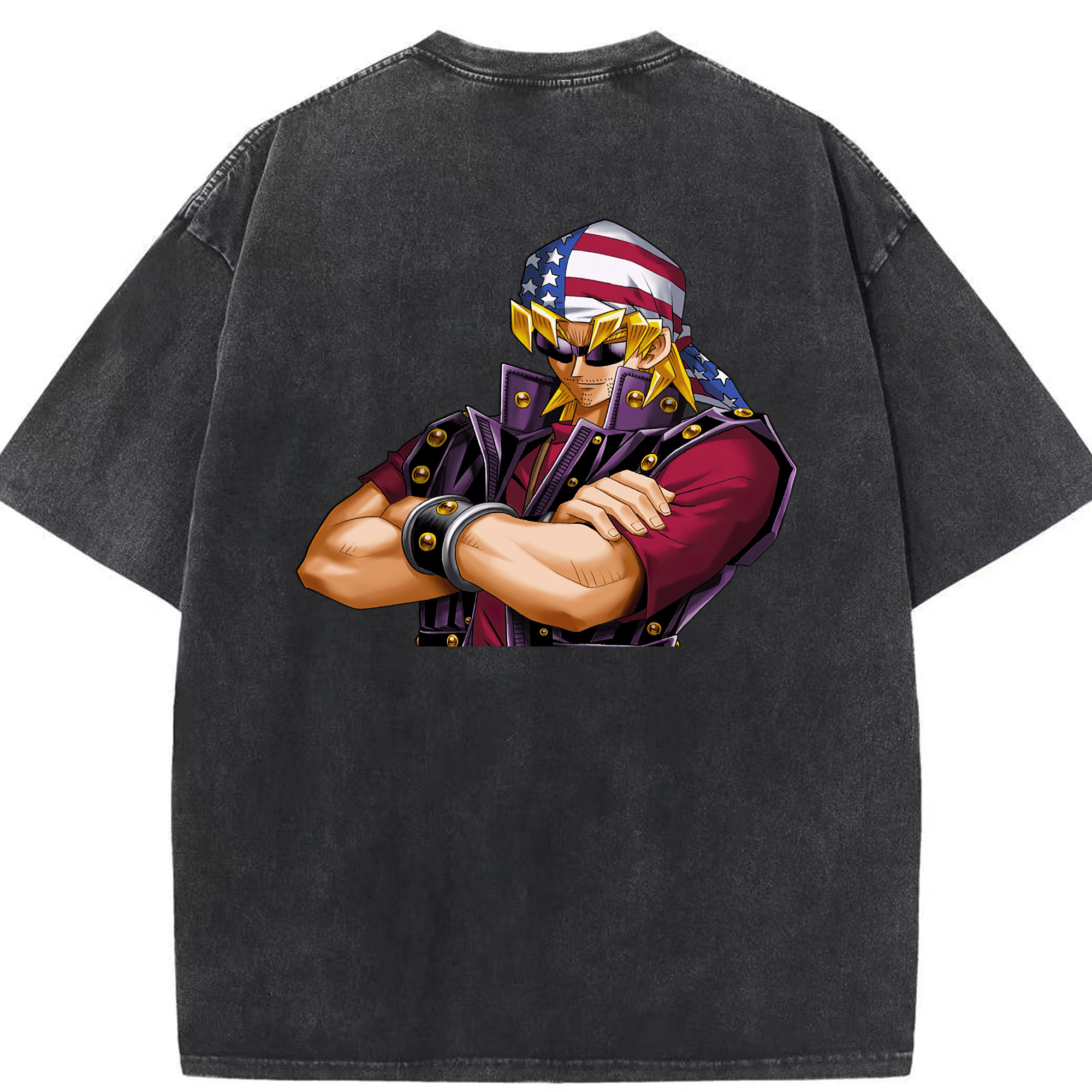 （画像用） 遊☆戯☆王 Yu-Gi-Oh! 綿100% ヴィンテージ風 半袖Tシャツ（背面プリント）