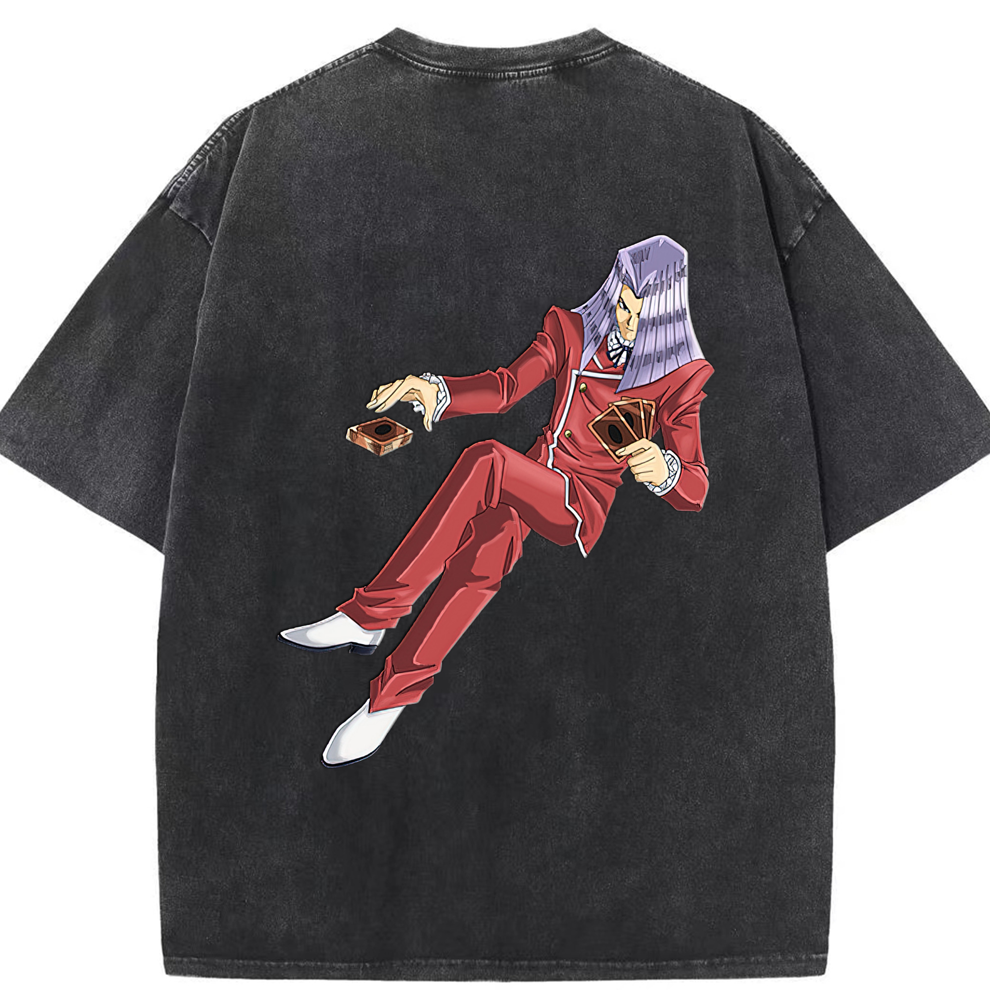 （画像用） 遊☆戯☆王 Yu-Gi-Oh! 綿100% ヴィンテージ風 半袖Tシャツ（背面プリント）