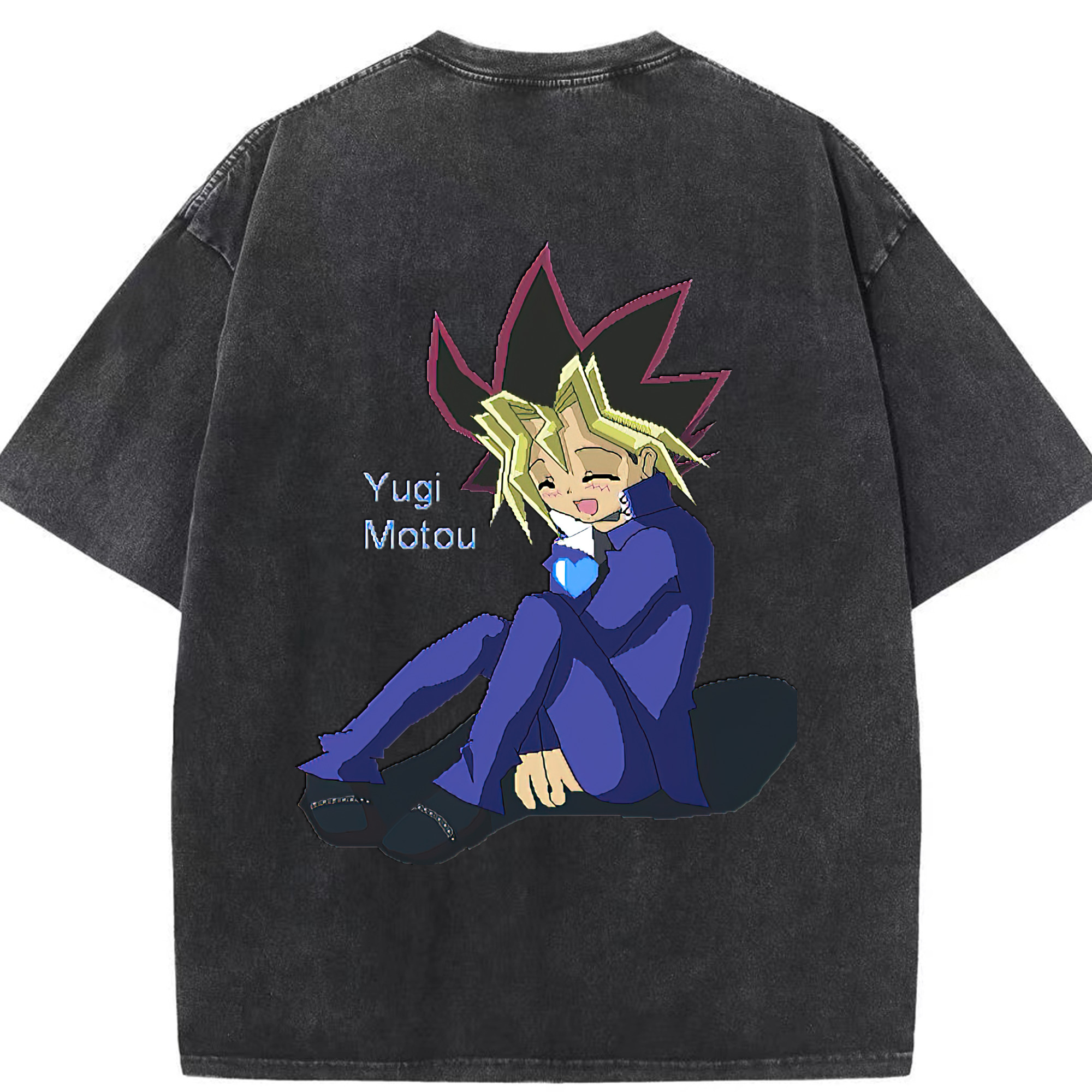 （画像用） 遊☆戯☆王 Yu-Gi-Oh! 綿100% ヴィンテージ風 半袖Tシャツ（背面プリント）