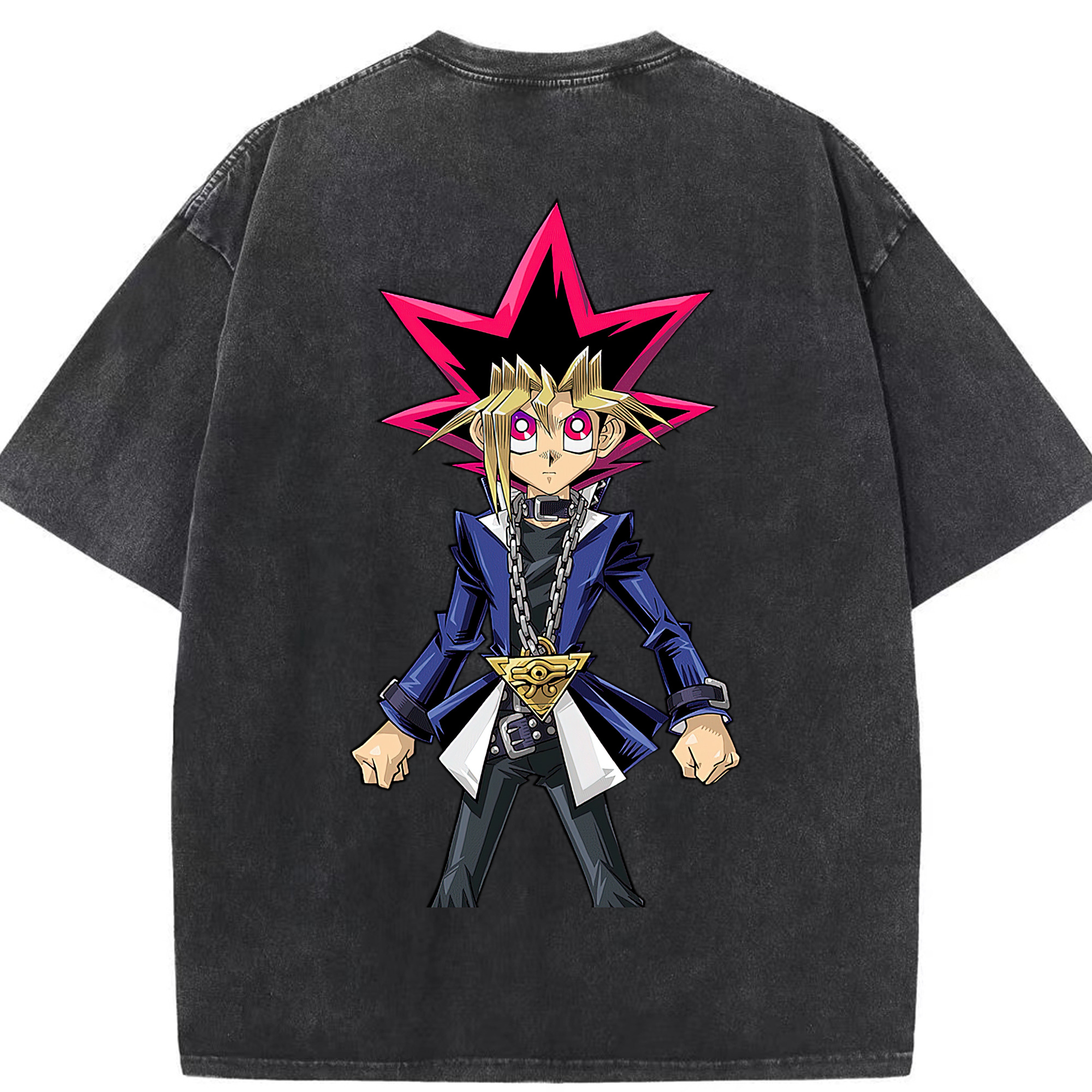 （画像用） 遊☆戯☆王 Yu-Gi-Oh! 綿100% ヴィンテージ風 半袖Tシャツ（背面プリント）