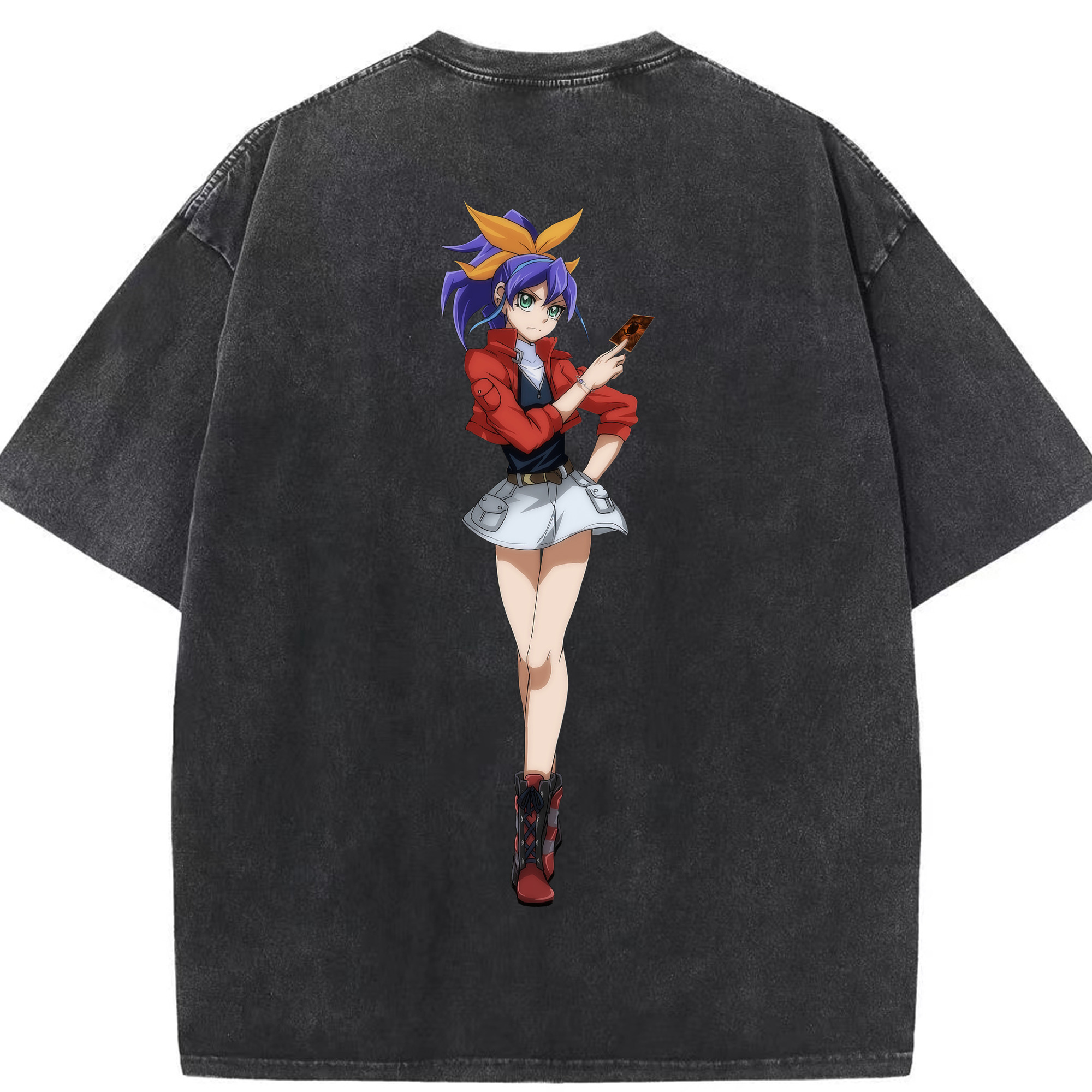 （画像用） 遊☆戯☆王 Yu-Gi-Oh! 綿100% ヴィンテージ風 半袖Tシャツ（背面プリント）