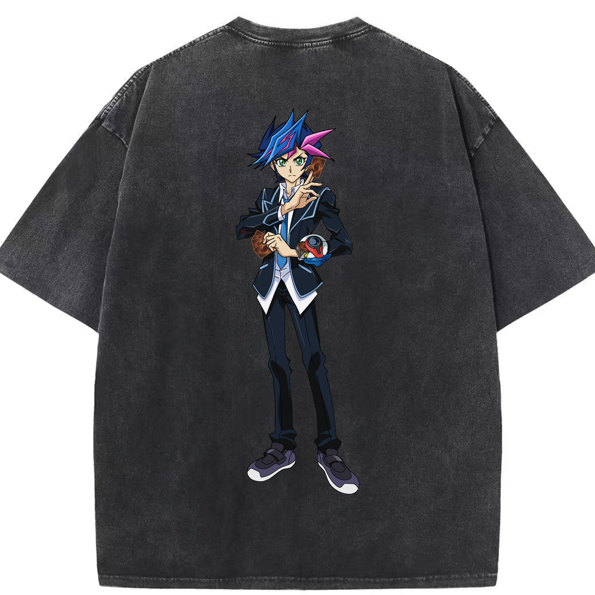 （画像用） 遊☆戯☆王 Yu-Gi-Oh! 綿100% ヴィンテージ風 半袖Tシャツ（背面プリント）