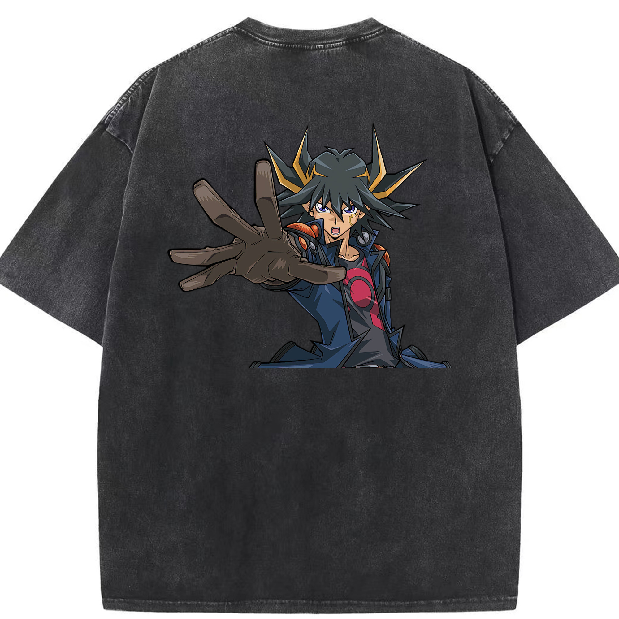 （画像用） 遊☆戯☆王 Yu-Gi-Oh! 綿100% ヴィンテージ風 半袖Tシャツ（背面プリント）