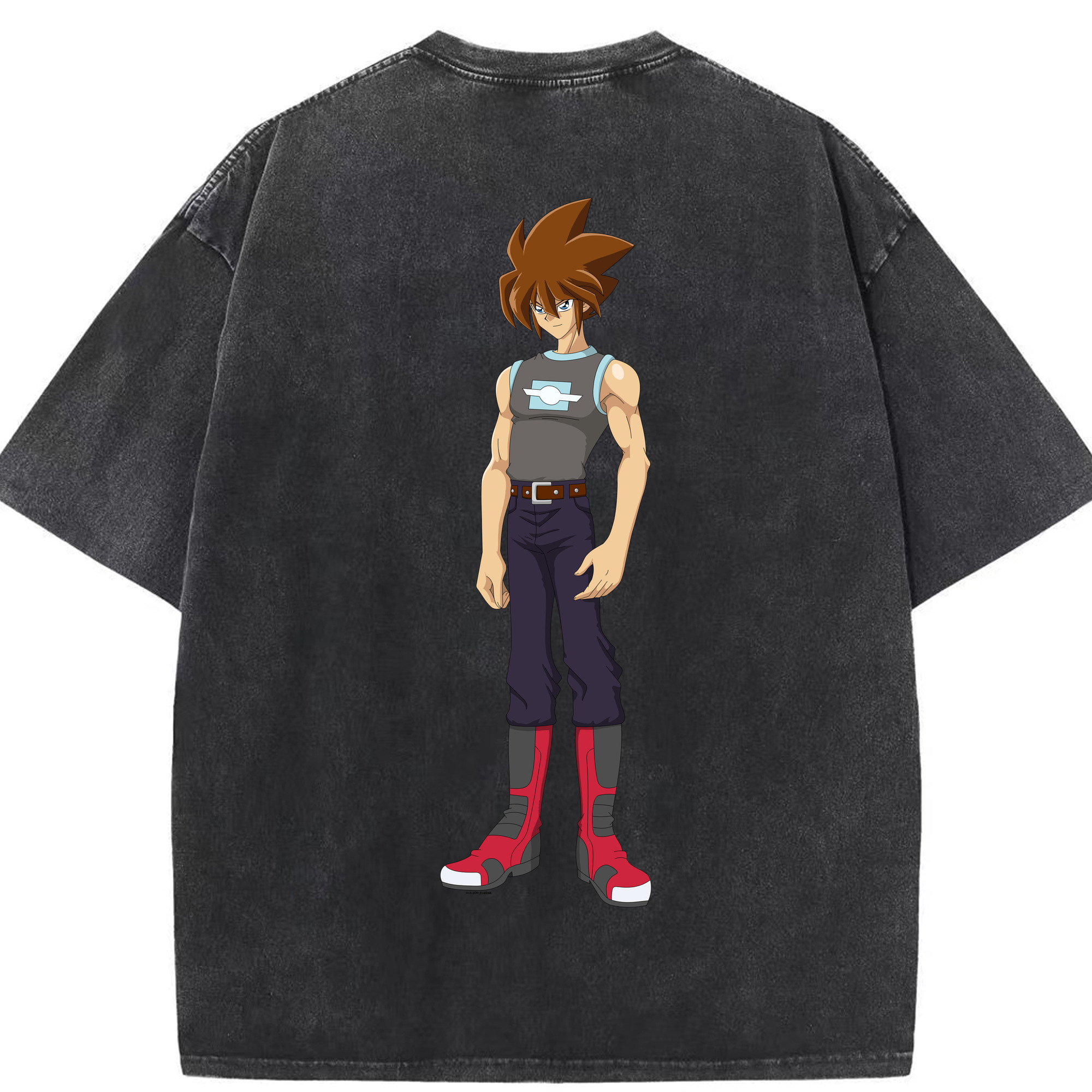 （画像用） 遊☆戯☆王 Yu-Gi-Oh! 綿100% ヴィンテージ風 半袖Tシャツ（背面プリント）