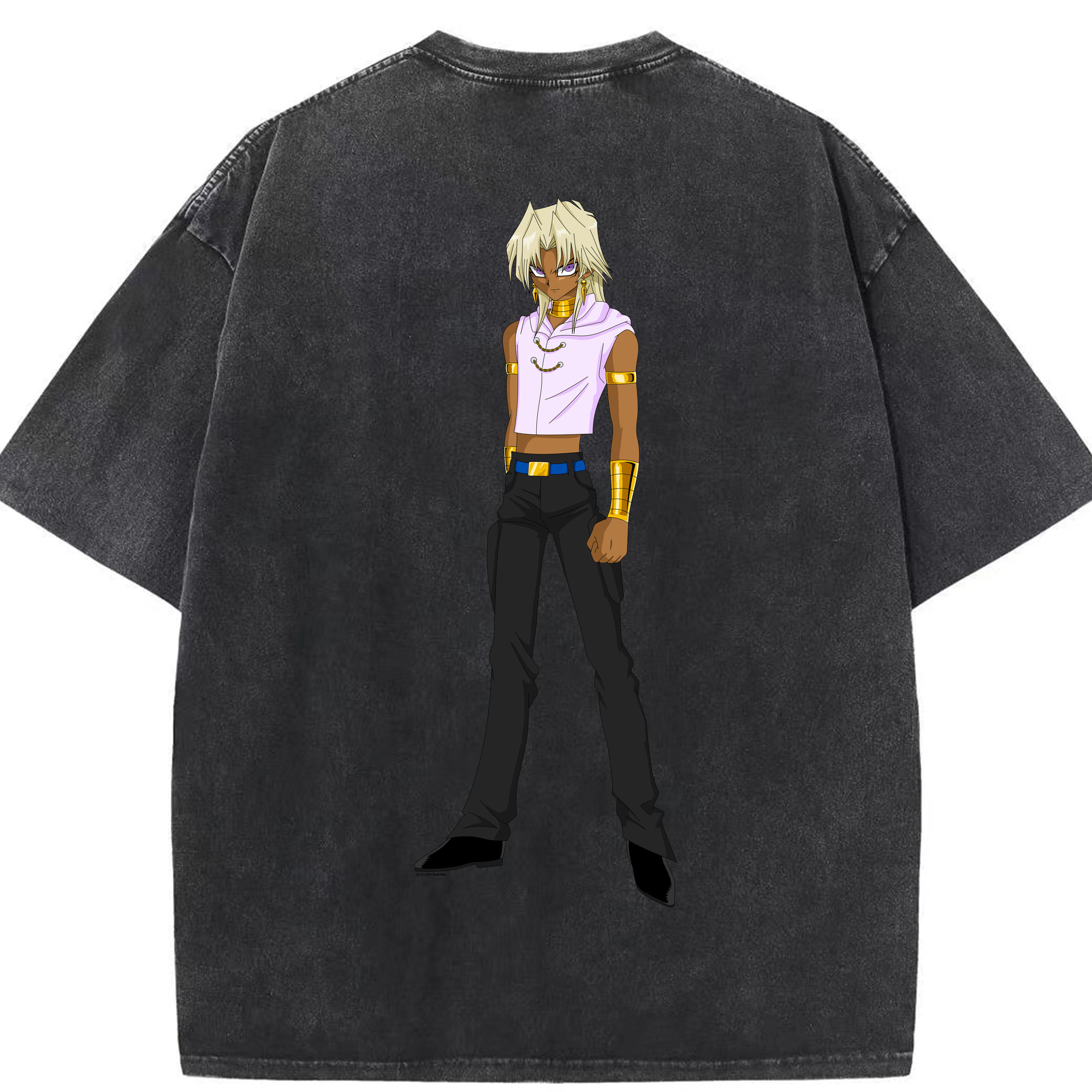 （画像用） 遊☆戯☆王 Yu-Gi-Oh! 綿100% ヴィンテージ風 半袖Tシャツ（背面プリント）