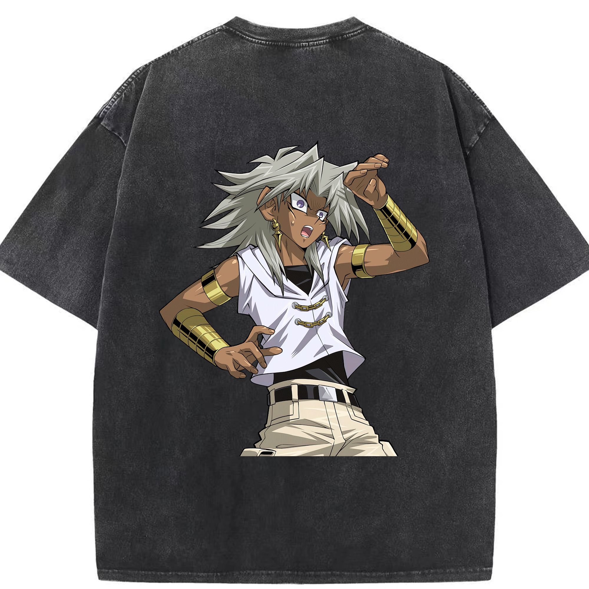 （画像用） 遊☆戯☆王 Yu-Gi-Oh! 綿100% ヴィンテージ風 半袖Tシャツ（背面プリント）