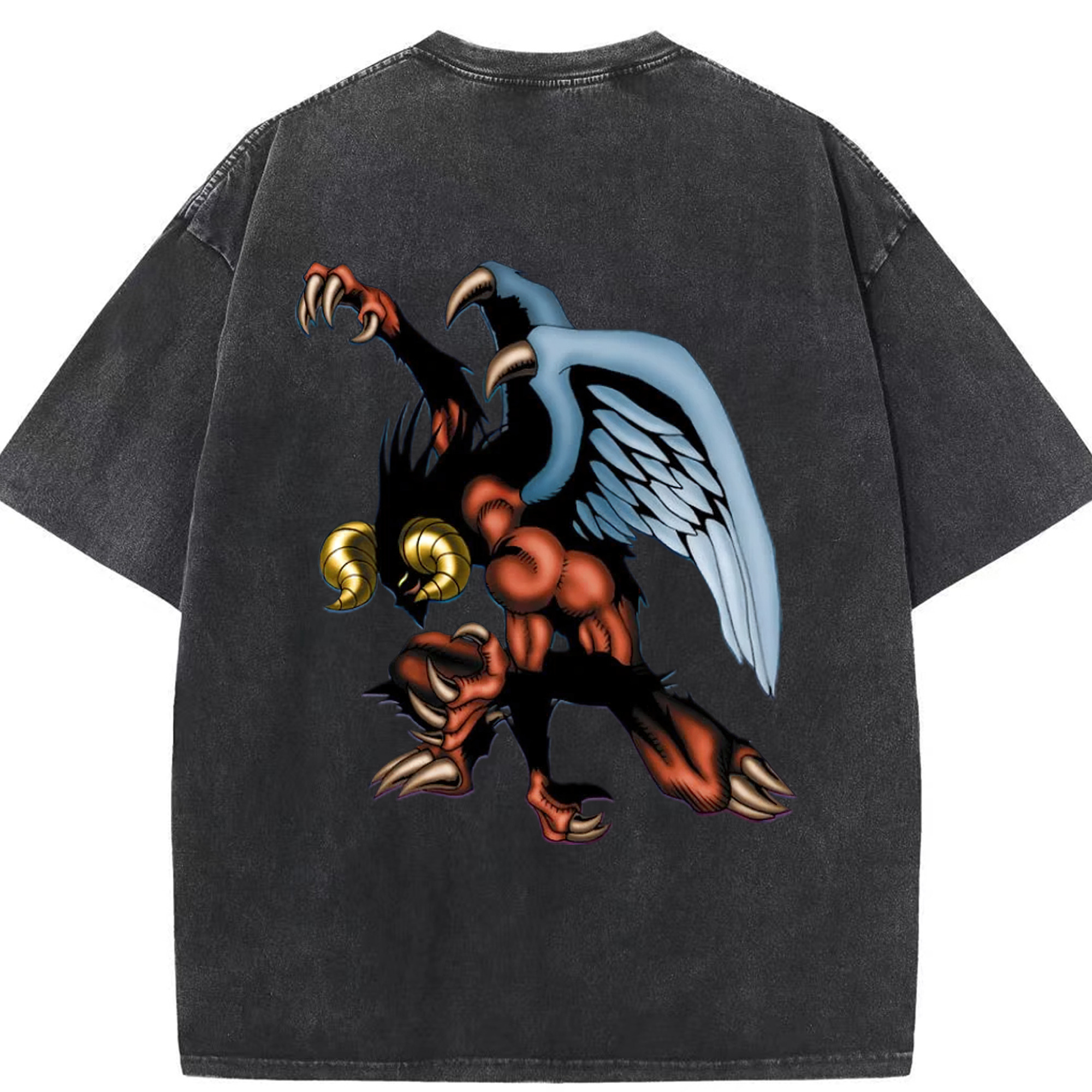 （画像用） 遊☆戯☆王 Yu-Gi-Oh! 綿100% ヴィンテージ風 半袖Tシャツ（背面プリント）