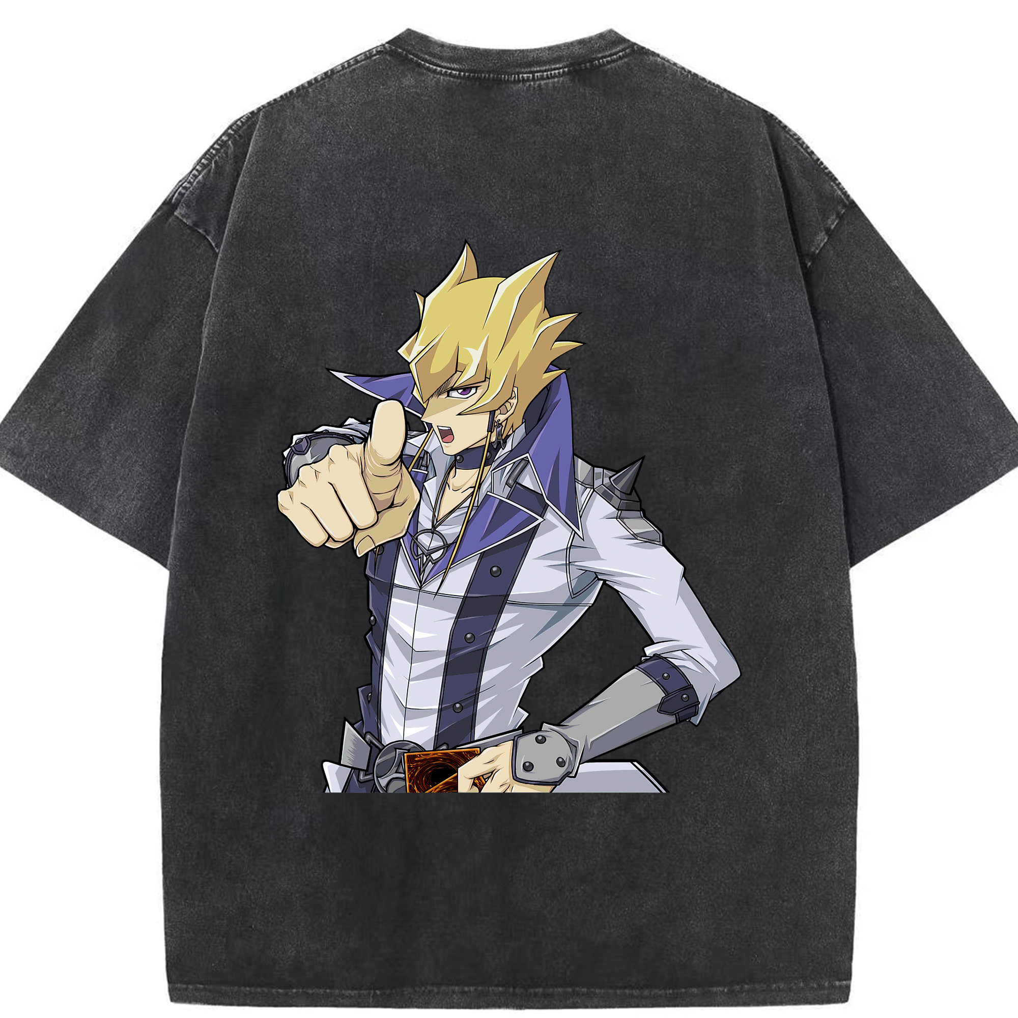 （画像用） 遊☆戯☆王 Yu-Gi-Oh! 綿100% ヴィンテージ風 半袖Tシャツ（背面プリント）
