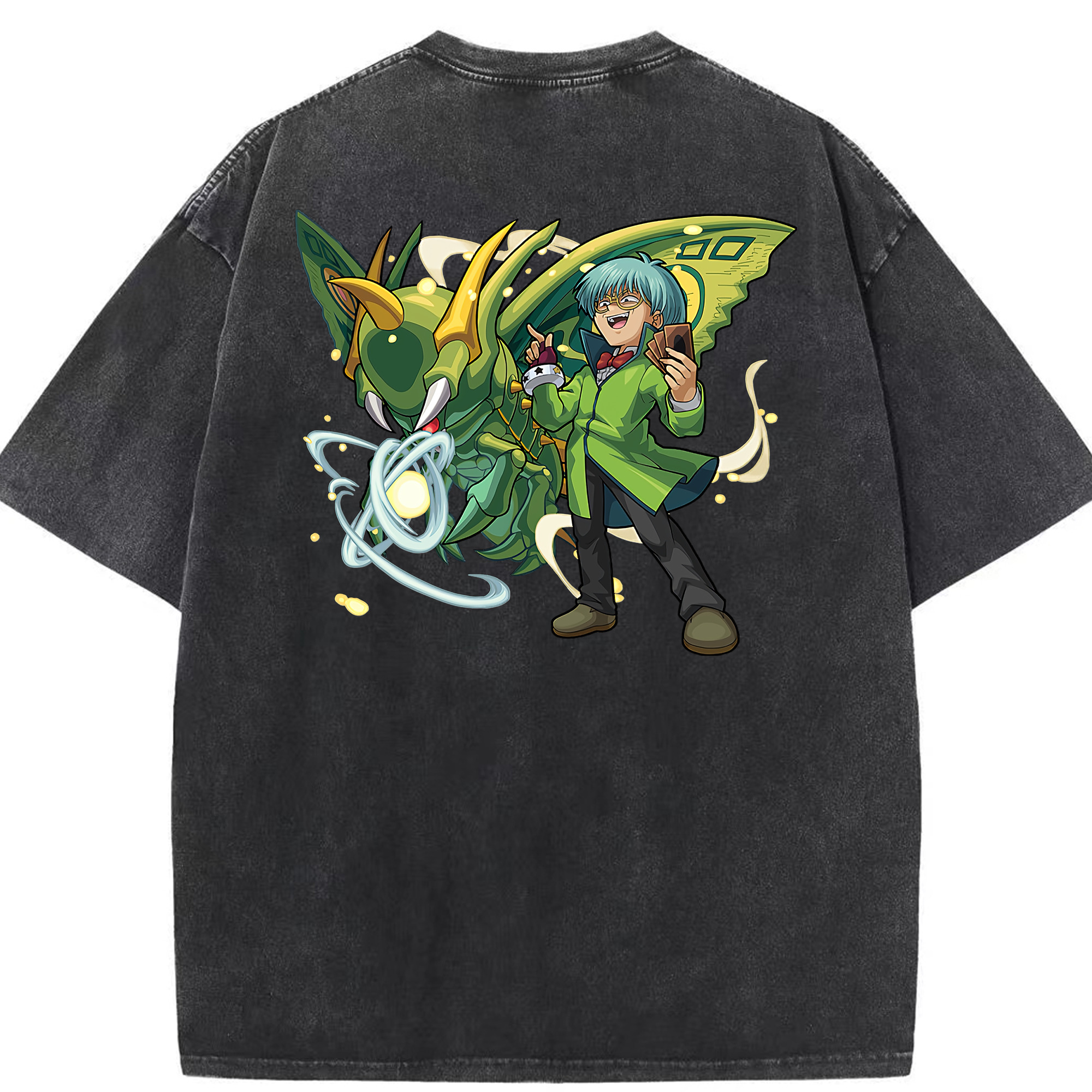 （画像用） 遊☆戯☆王 Yu-Gi-Oh! 綿100% ヴィンテージ風 半袖Tシャツ（背面プリント）
