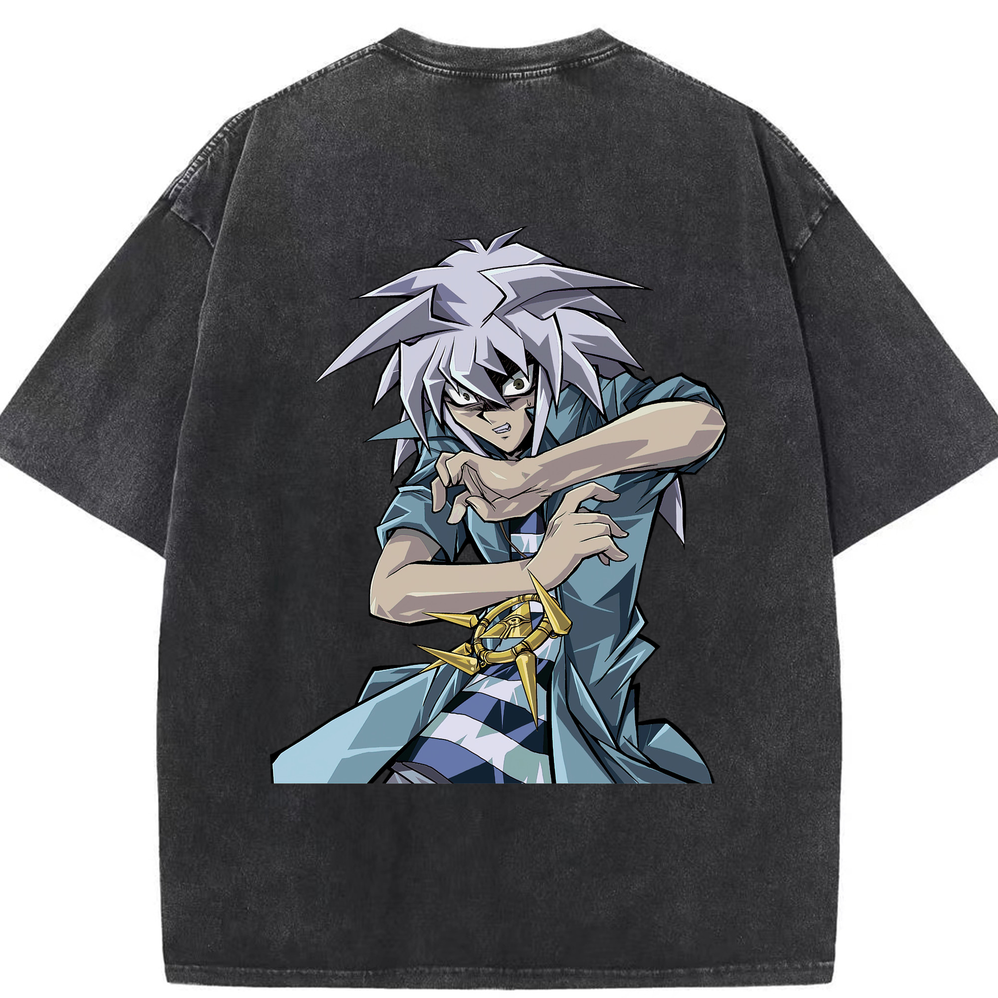 （画像用） 遊☆戯☆王 Yu-Gi-Oh! 綿100% ヴィンテージ風 半袖Tシャツ（背面プリント）