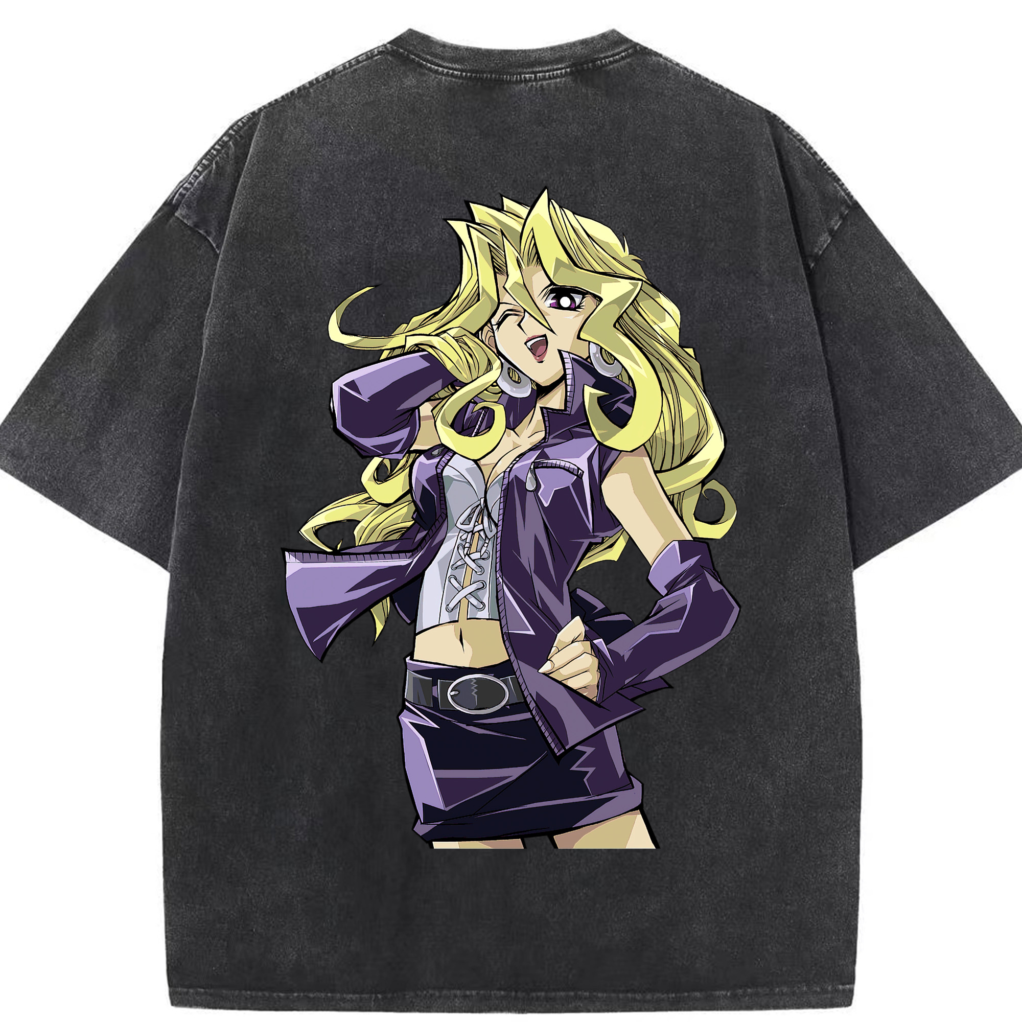 （画像用） 遊☆戯☆王 Yu-Gi-Oh! 綿100% ヴィンテージ風 半袖Tシャツ（背面プリント）