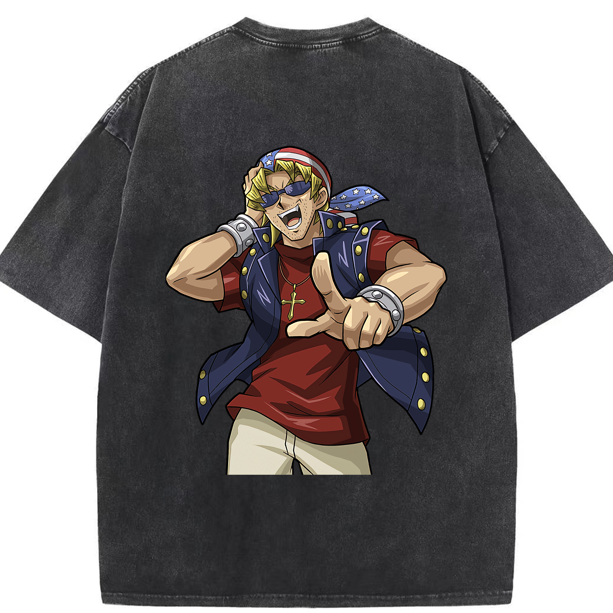 （画像用） 遊☆戯☆王 Yu-Gi-Oh! 綿100% ヴィンテージ風 半袖Tシャツ（背面プリント）