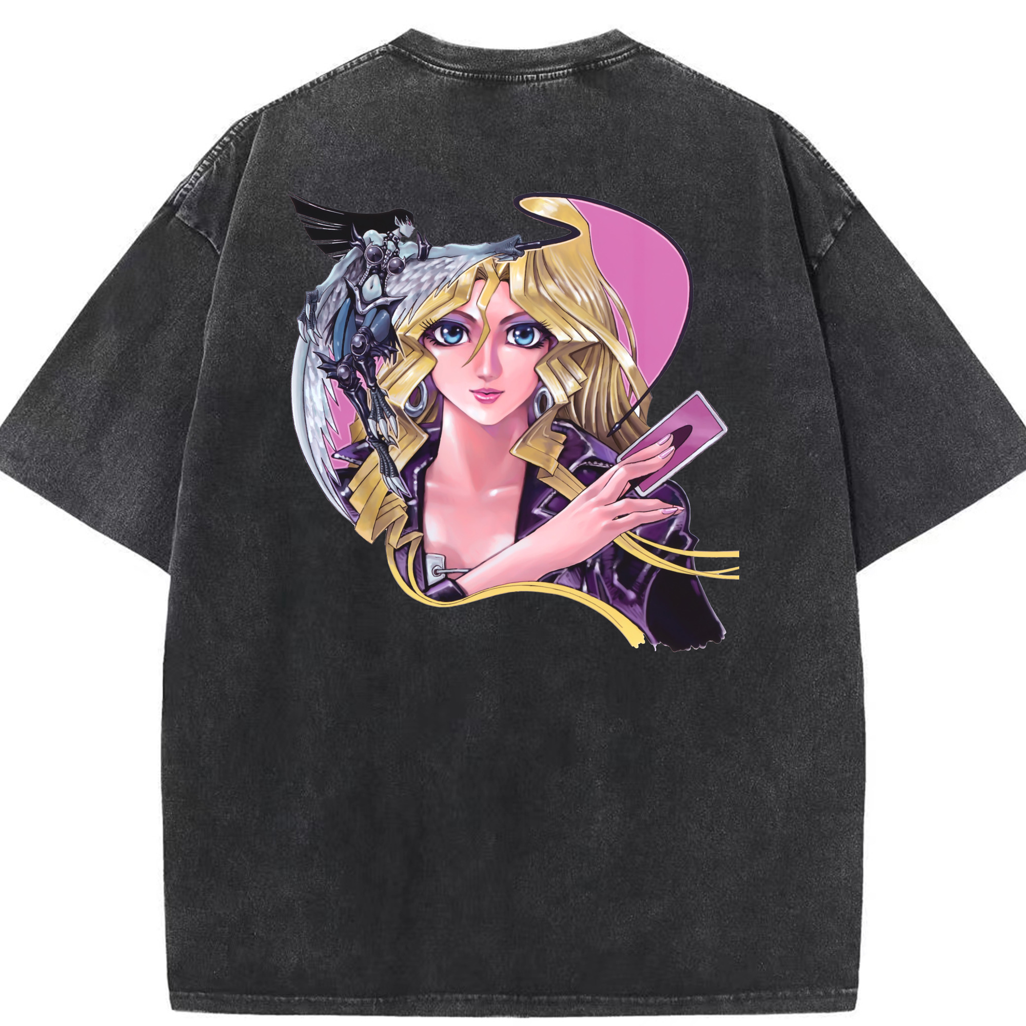 （画像用） 遊☆戯☆王 Yu-Gi-Oh! 綿100% ヴィンテージ風 半袖Tシャツ（背面プリント）