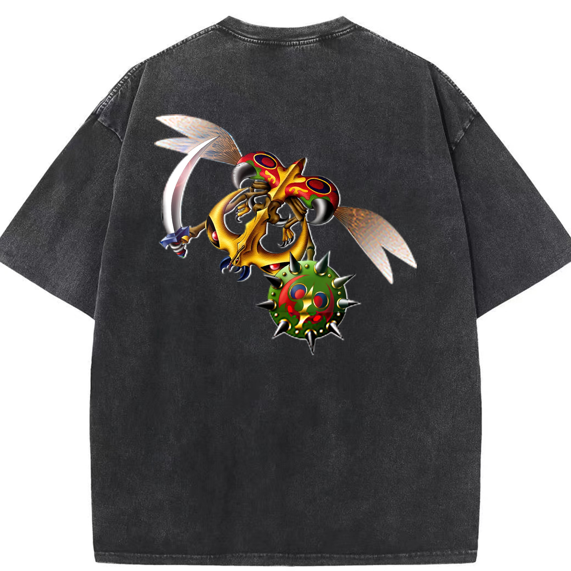 （画像用） 遊☆戯☆王 Yu-Gi-Oh! 綿100% ヴィンテージ風 半袖Tシャツ（背面プリント）