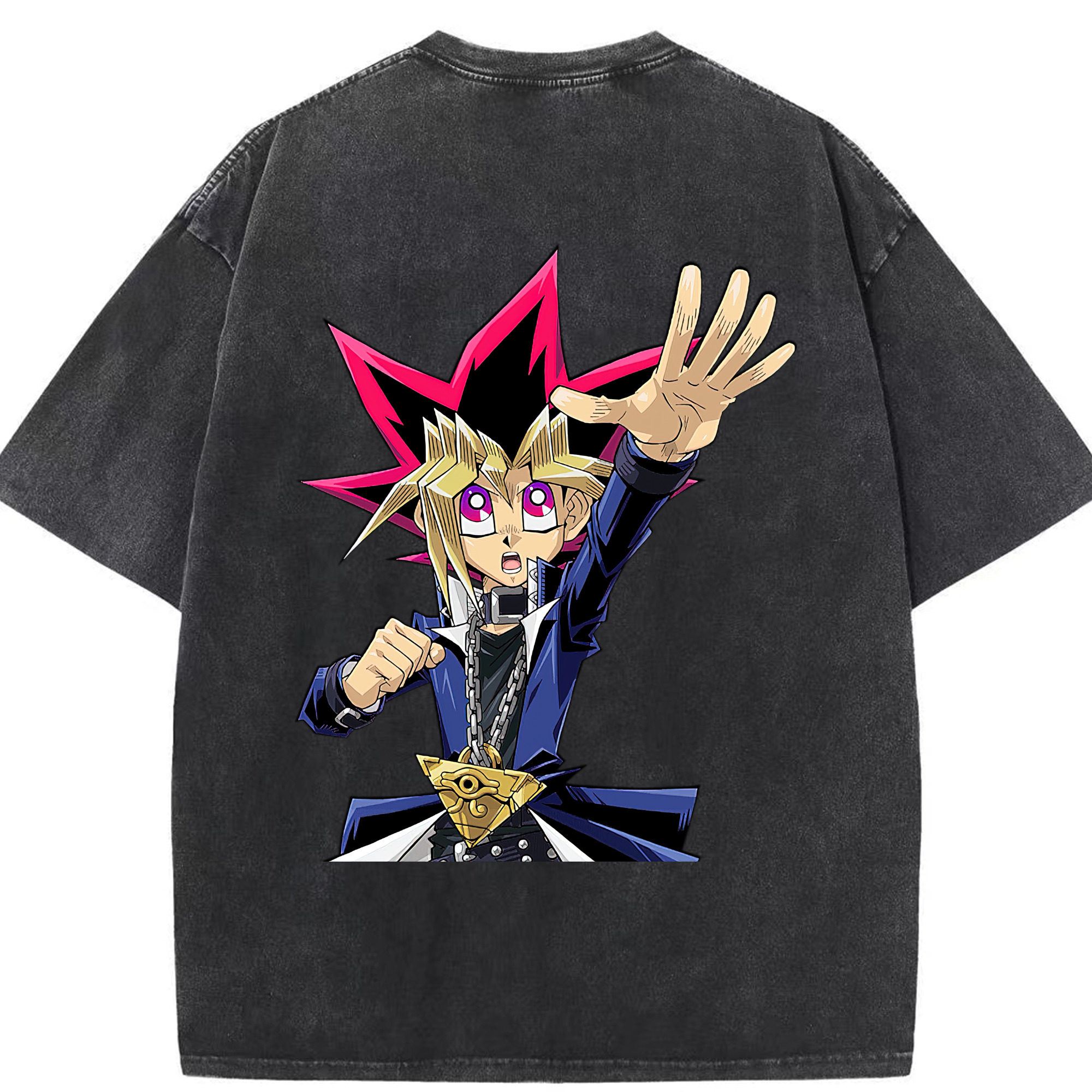 （画像用） 遊☆戯☆王 Yu-Gi-Oh! 綿100% ヴィンテージ風 半袖Tシャツ（背面プリント）