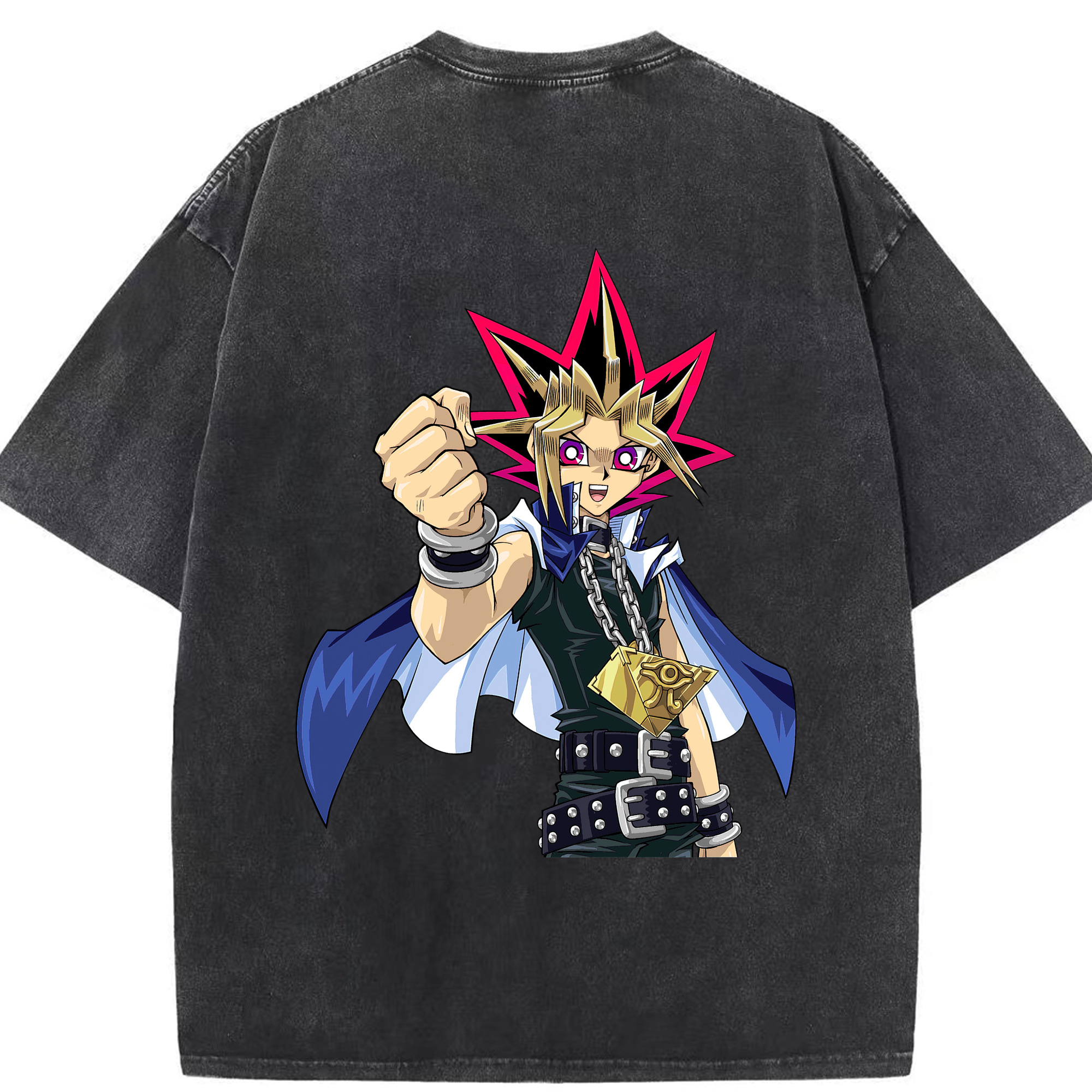 （画像用） 遊☆戯☆王 Yu-Gi-Oh! 綿100% ヴィンテージ風 半袖Tシャツ（背面プリント）