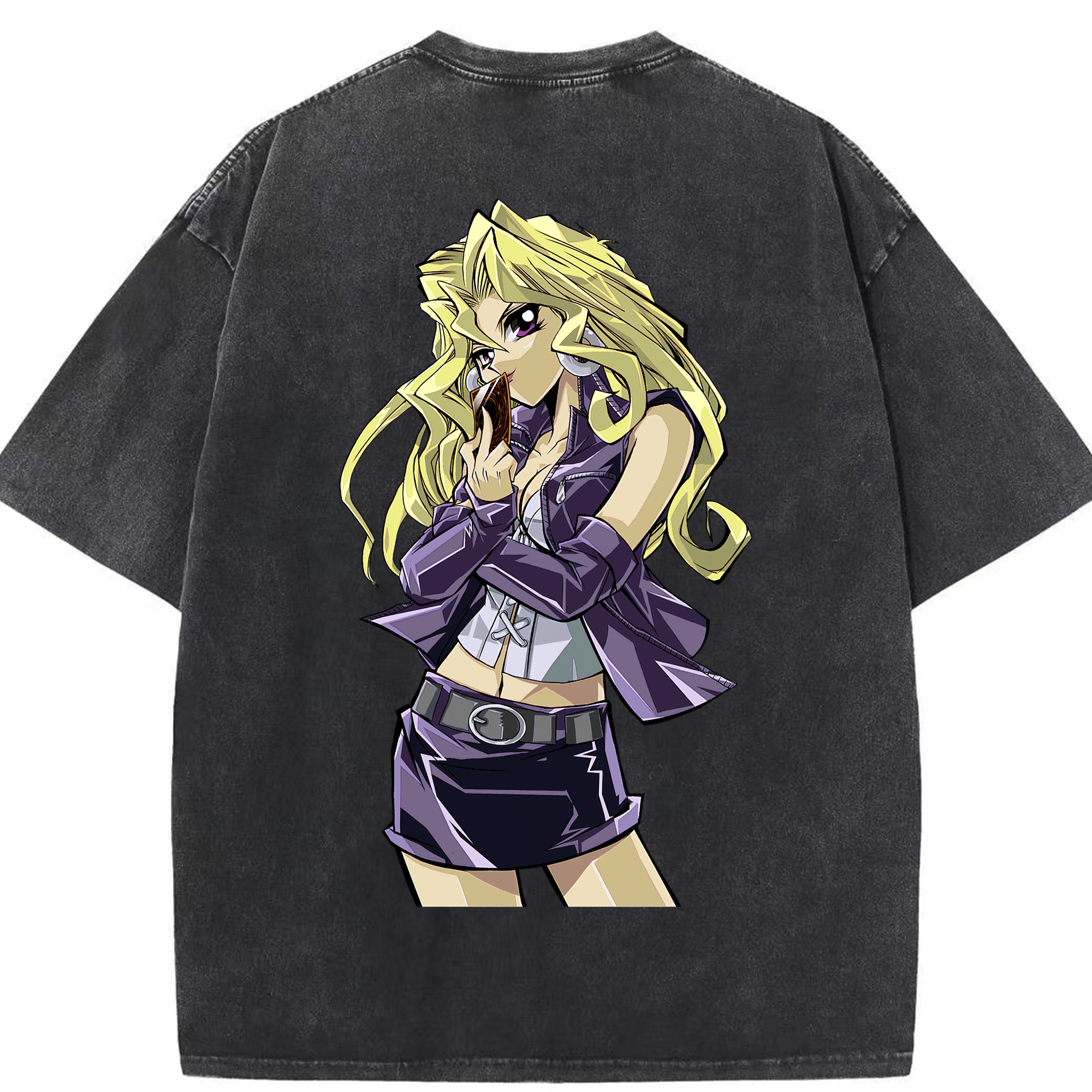（画像用） 遊☆戯☆王 Yu-Gi-Oh! 綿100% ヴィンテージ風 半袖Tシャツ（背面プリント）