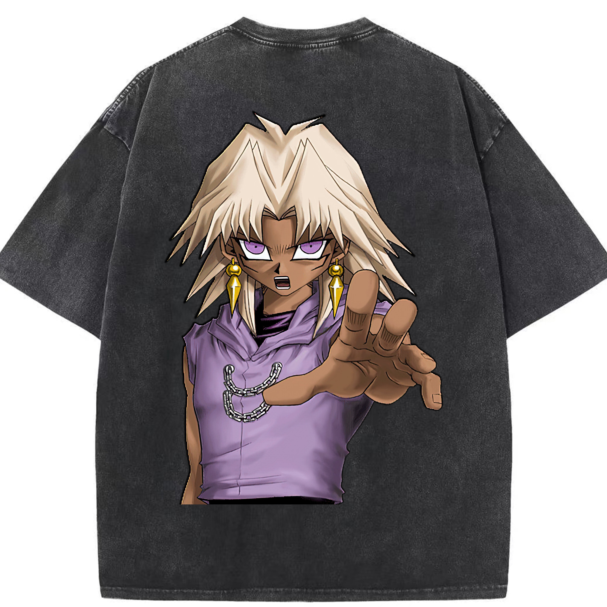 （画像用） 遊☆戯☆王 Yu-Gi-Oh! 綿100% ヴィンテージ風 半袖Tシャツ（背面プリント）