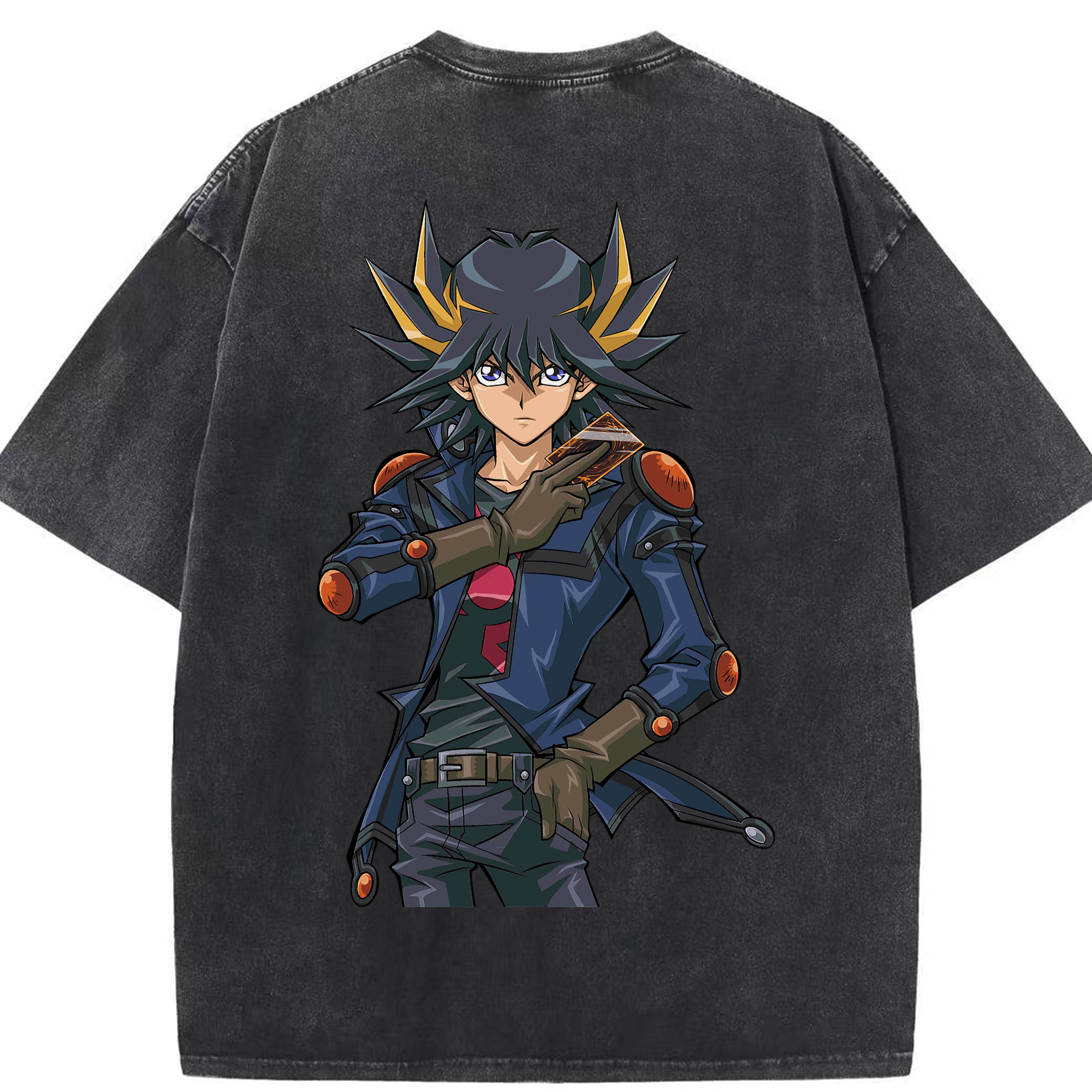 （画像用） 遊☆戯☆王 Yu-Gi-Oh! 綿100% ヴィンテージ風 半袖Tシャツ（背面プリント）
