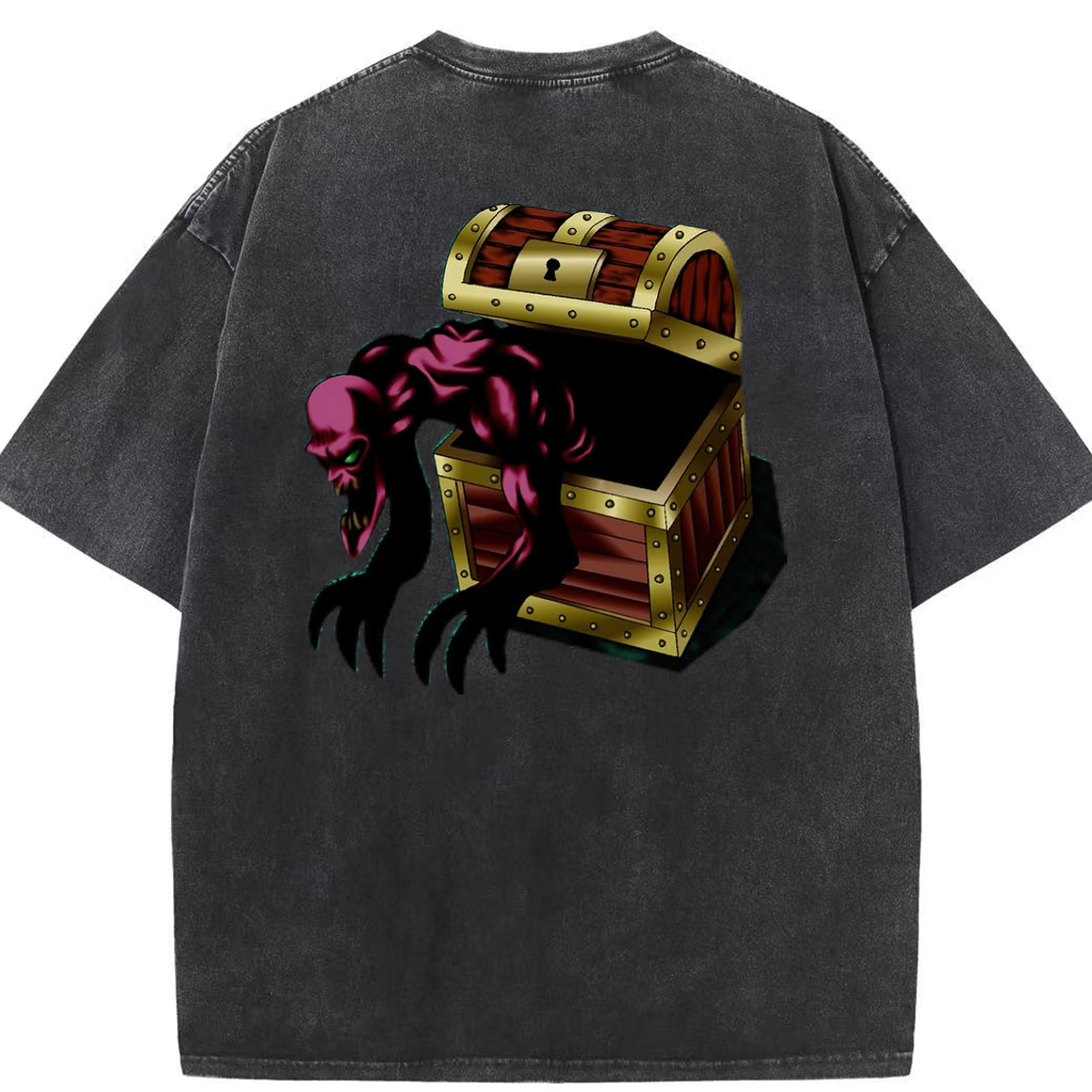 （画像用） 遊☆戯☆王 Yu-Gi-Oh! 綿100% ヴィンテージ風 半袖Tシャツ（背面プリント）