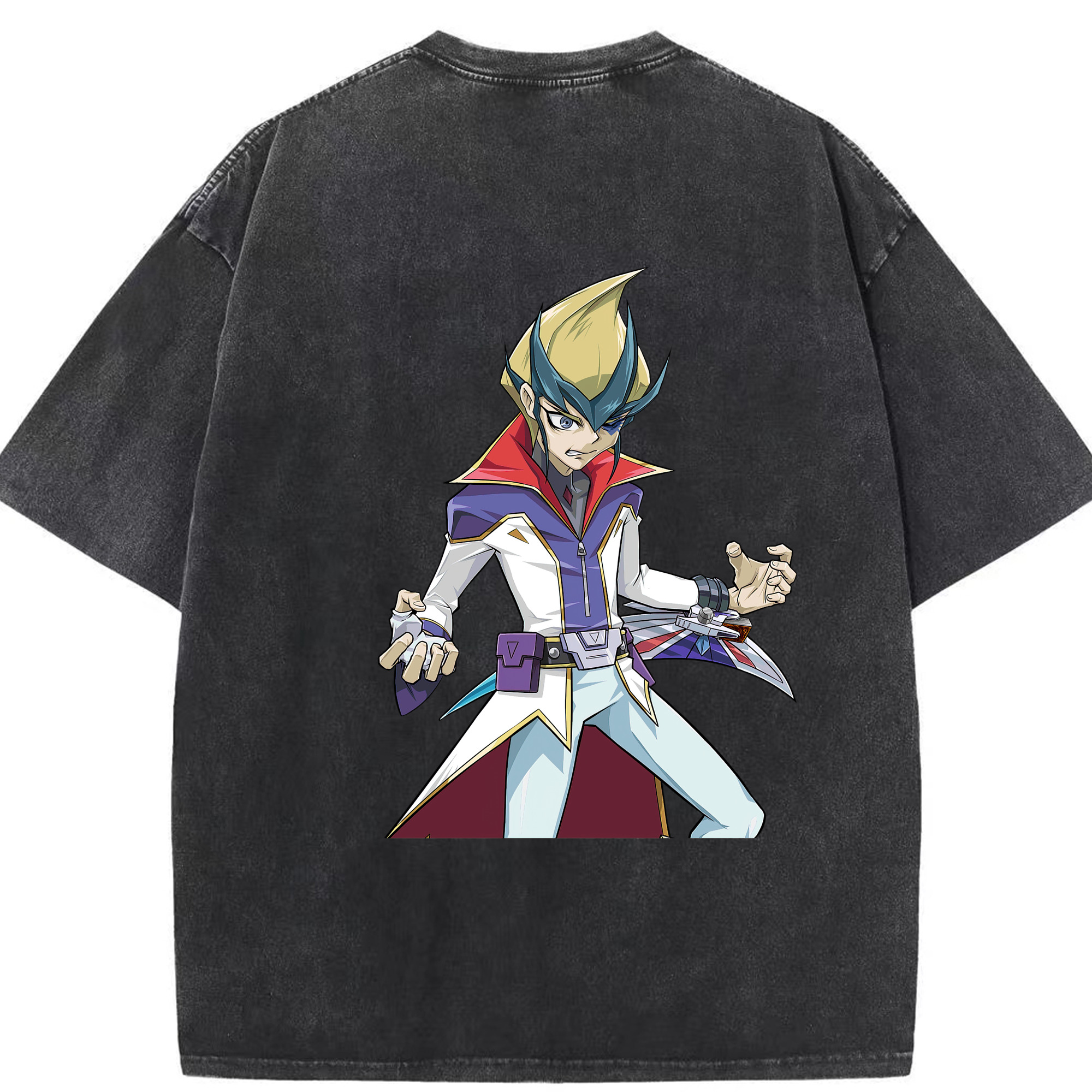 （画像用） 遊☆戯☆王 Yu-Gi-Oh! 綿100% ヴィンテージ風 半袖Tシャツ（背面プリント）