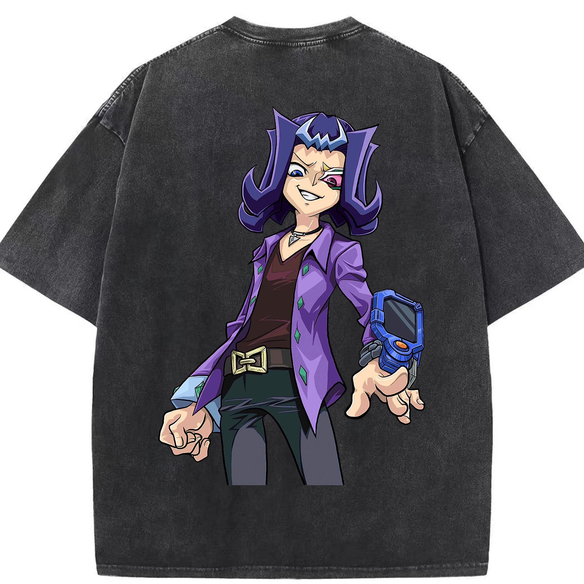 （画像用） 遊☆戯☆王 Yu-Gi-Oh! 綿100% ヴィンテージ風 半袖Tシャツ（背面プリント）