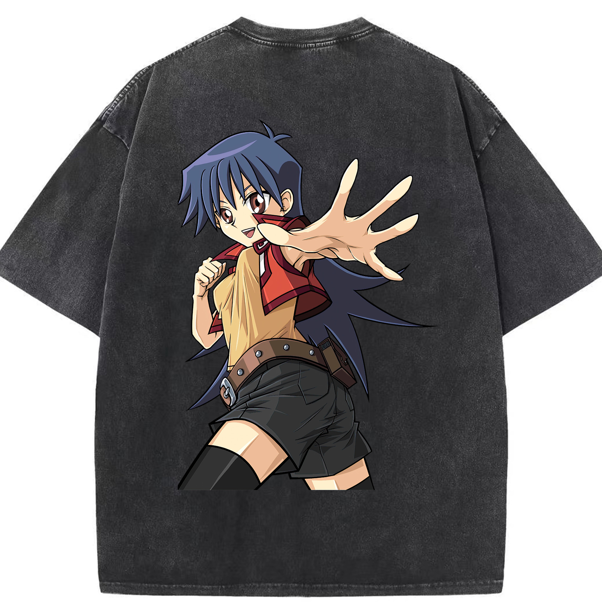 （画像用） 遊☆戯☆王 Yu-Gi-Oh! 綿100% ヴィンテージ風 半袖Tシャツ（背面プリント）