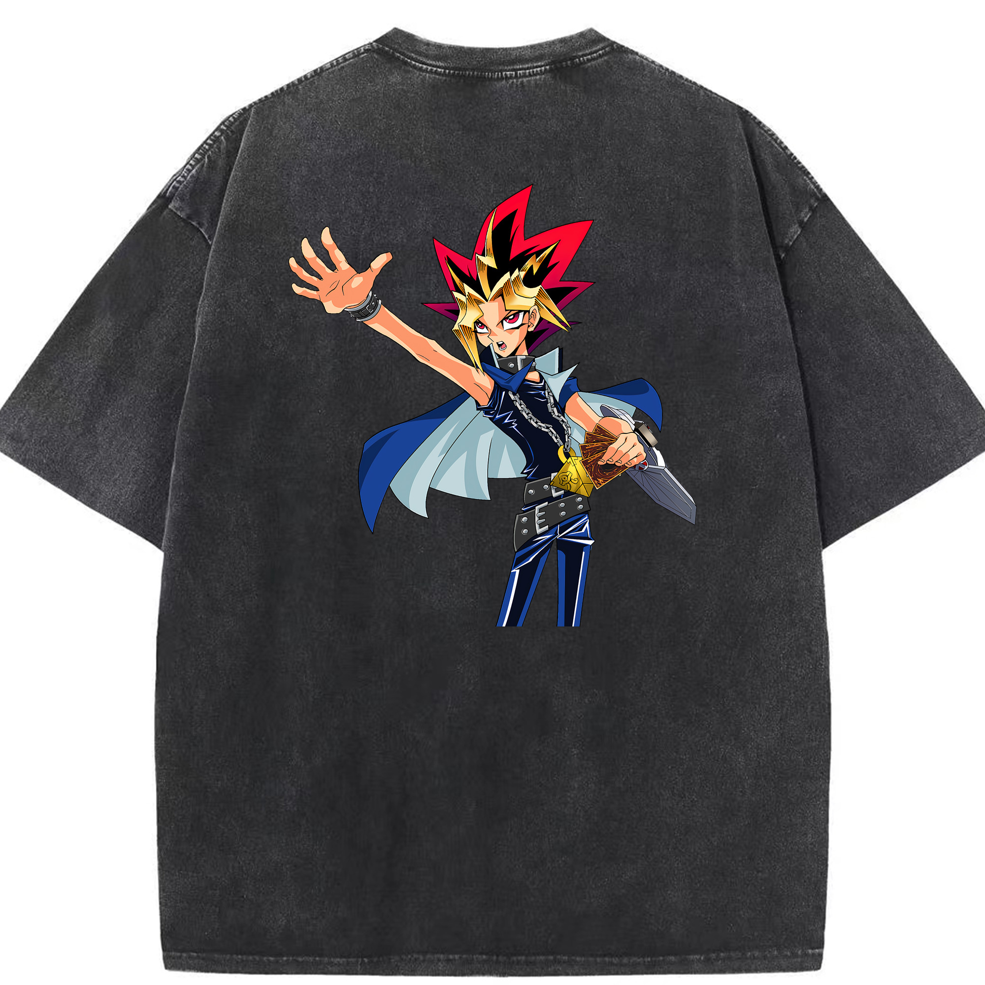 （画像用） 遊☆戯☆王 Yu-Gi-Oh! 綿100% ヴィンテージ風 半袖Tシャツ（背面プリント）