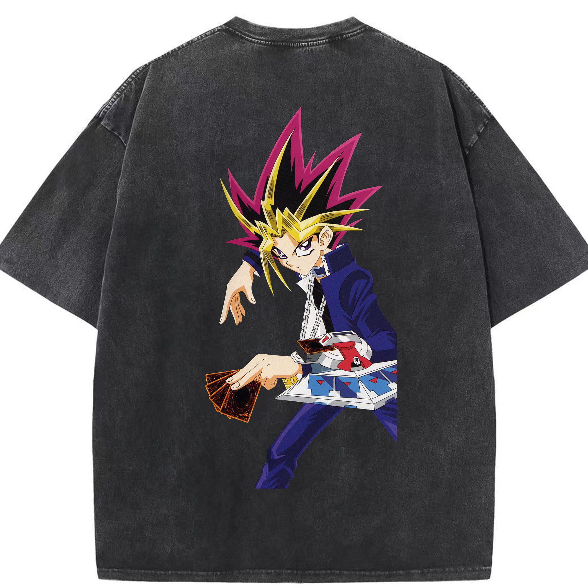 （画像用） 遊☆戯☆王 Yu-Gi-Oh! 綿100% ヴィンテージ風 半袖Tシャツ（背面プリント）