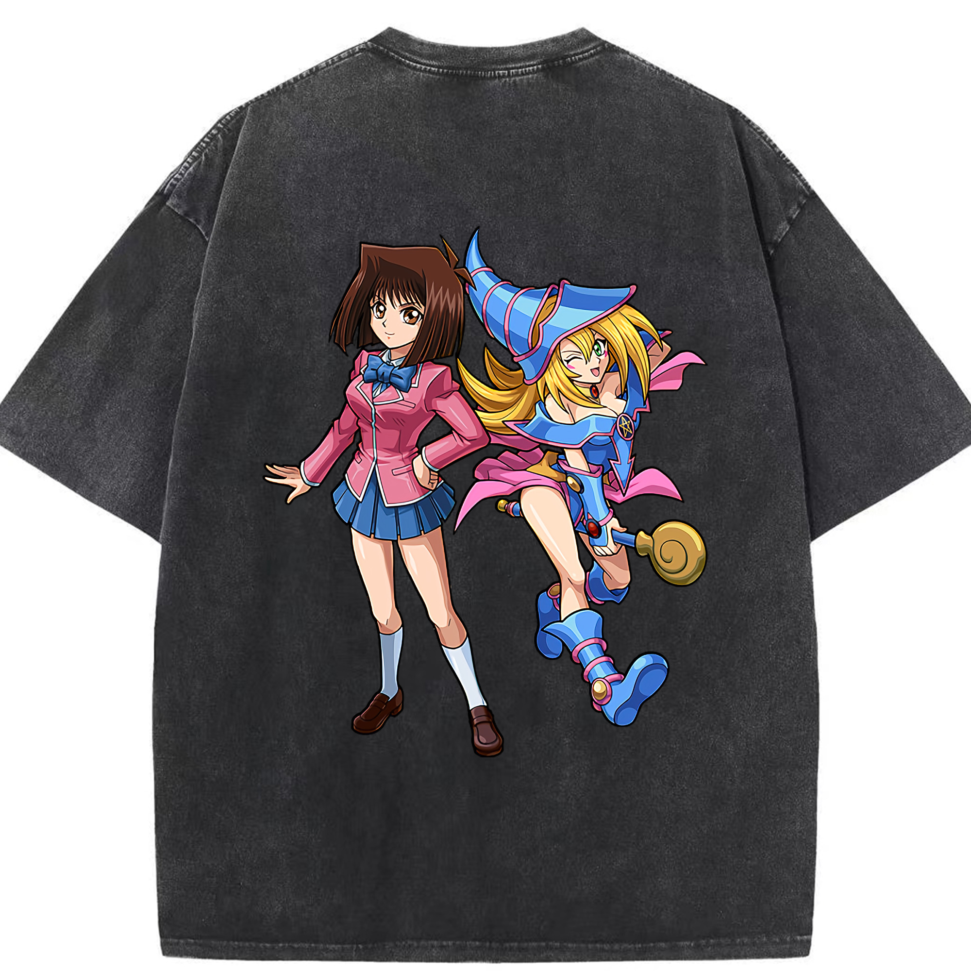 （画像用） 遊☆戯☆王 Yu-Gi-Oh! 綿100% ヴィンテージ風 半袖Tシャツ（背面プリント）