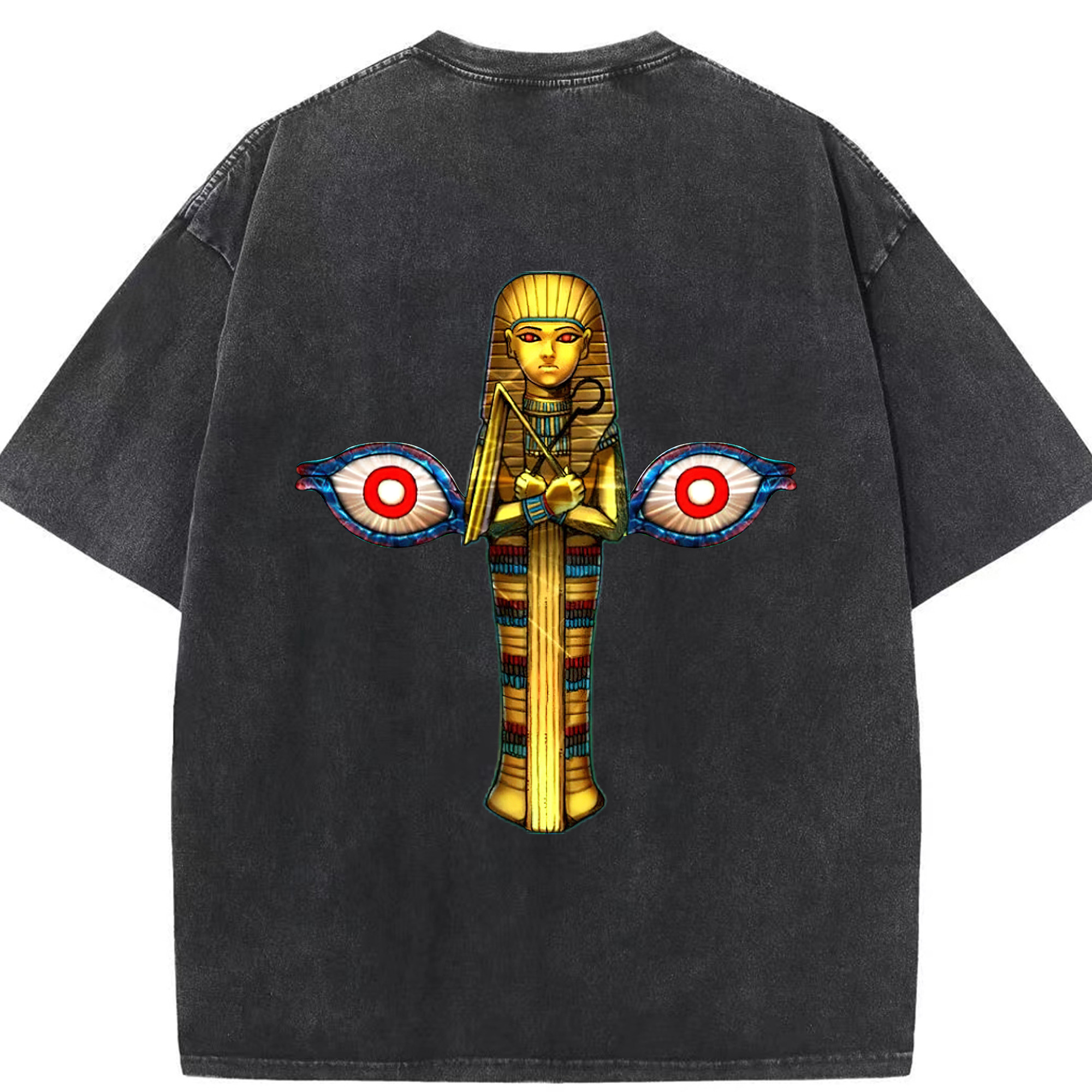 （画像用） 遊☆戯☆王 Yu-Gi-Oh! 綿100% ヴィンテージ風 半袖Tシャツ（背面プリント）