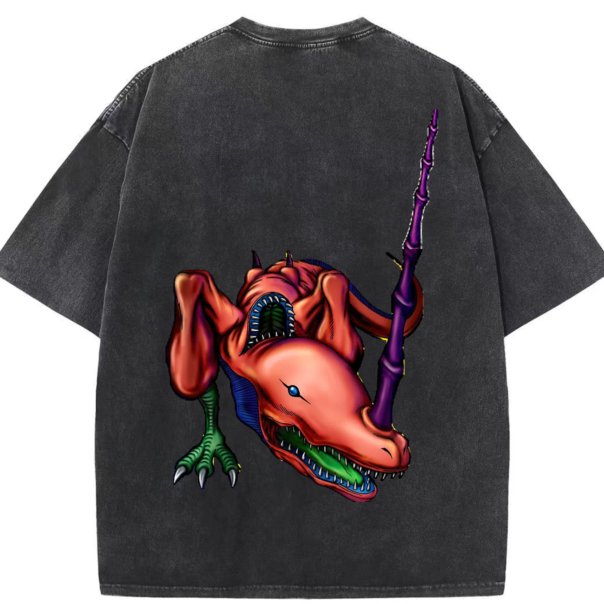 （画像用） 遊☆戯☆王 Yu-Gi-Oh! 綿100% ヴィンテージ風 半袖Tシャツ（背面プリント）