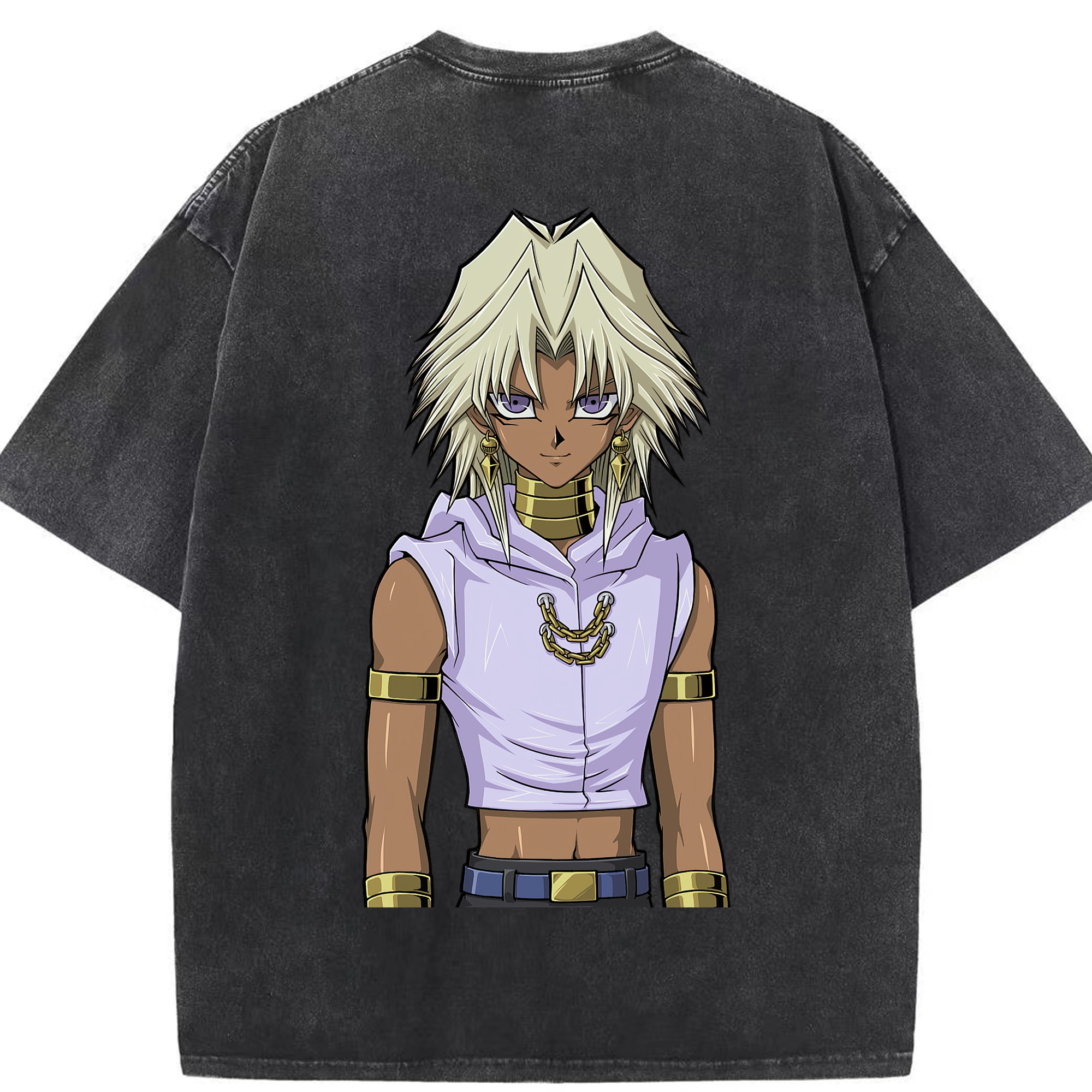 （画像用） 遊☆戯☆王 Yu-Gi-Oh! 綿100% ヴィンテージ風 半袖Tシャツ（背面プリント）