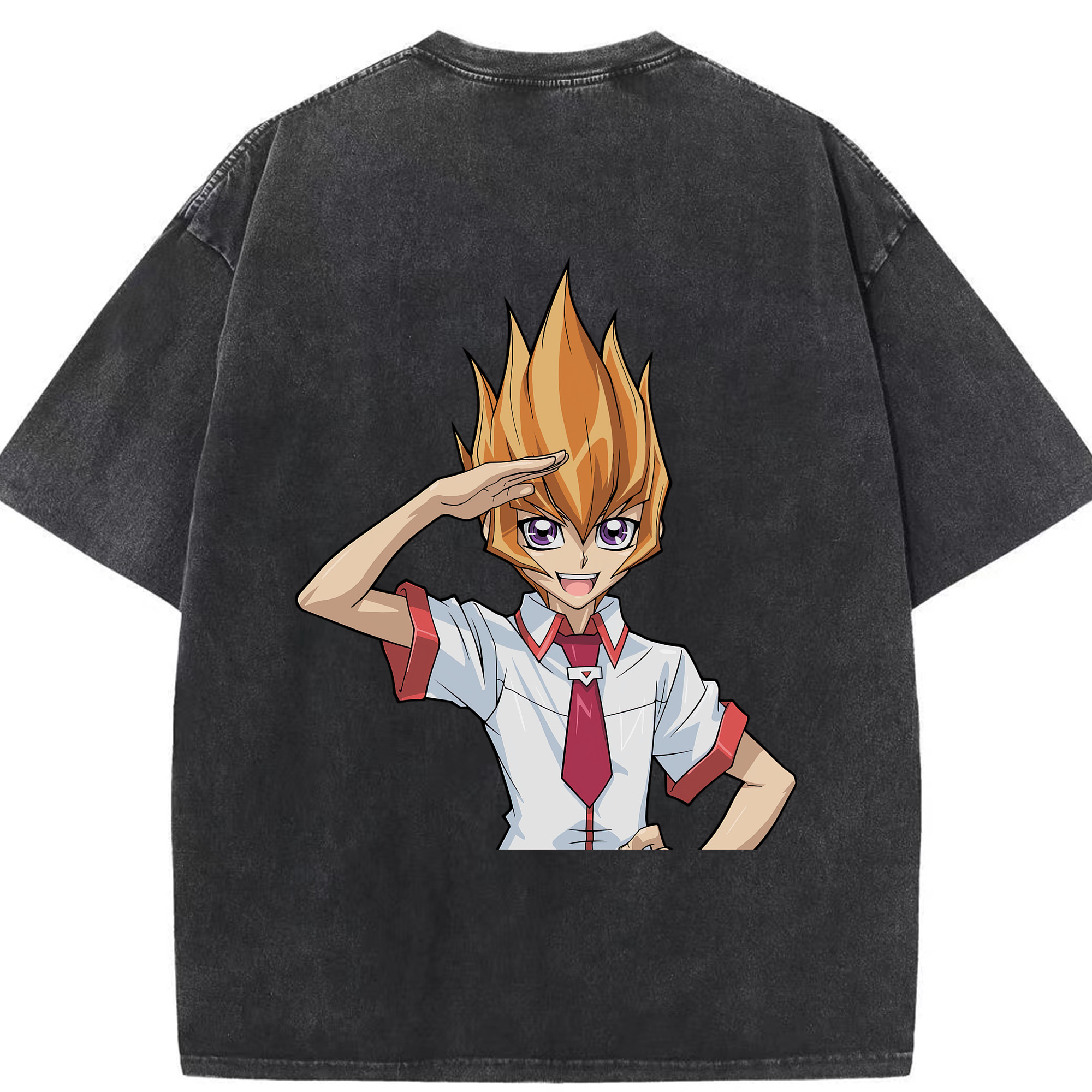 （画像用） 遊☆戯☆王 Yu-Gi-Oh! 綿100% ヴィンテージ風 半袖Tシャツ（背面プリント）