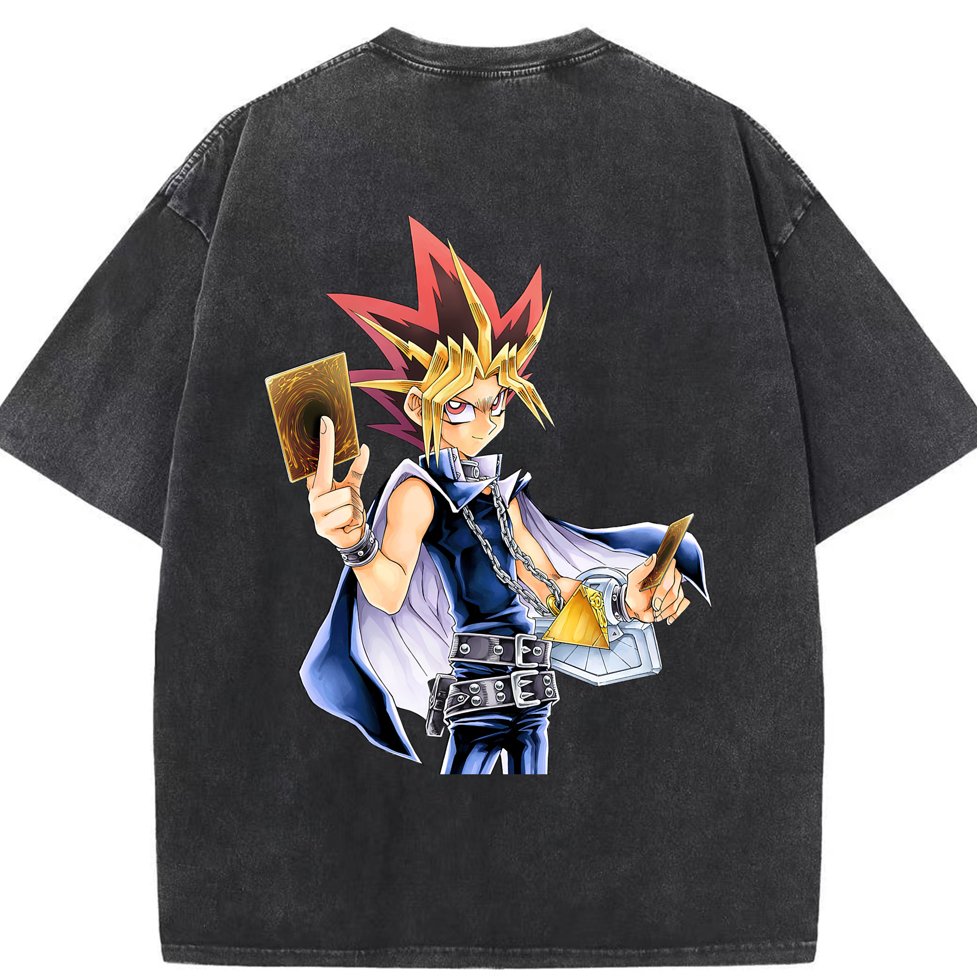 （画像用） 遊☆戯☆王 Yu-Gi-Oh! 綿100% ヴィンテージ風 半袖Tシャツ（背面プリント）