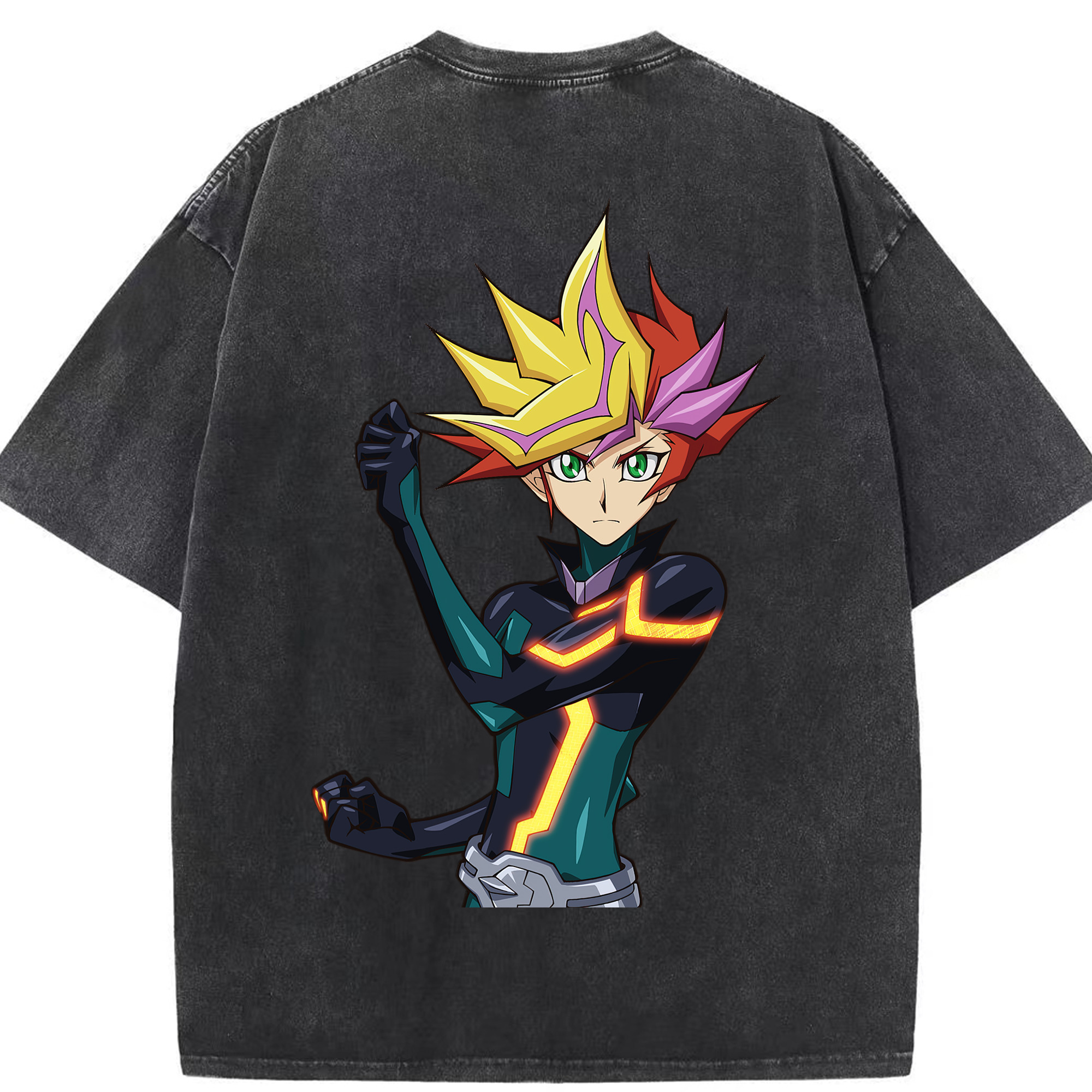 （画像用） 遊☆戯☆王 Yu-Gi-Oh! 綿100% ヴィンテージ風 半袖Tシャツ（背面プリント）