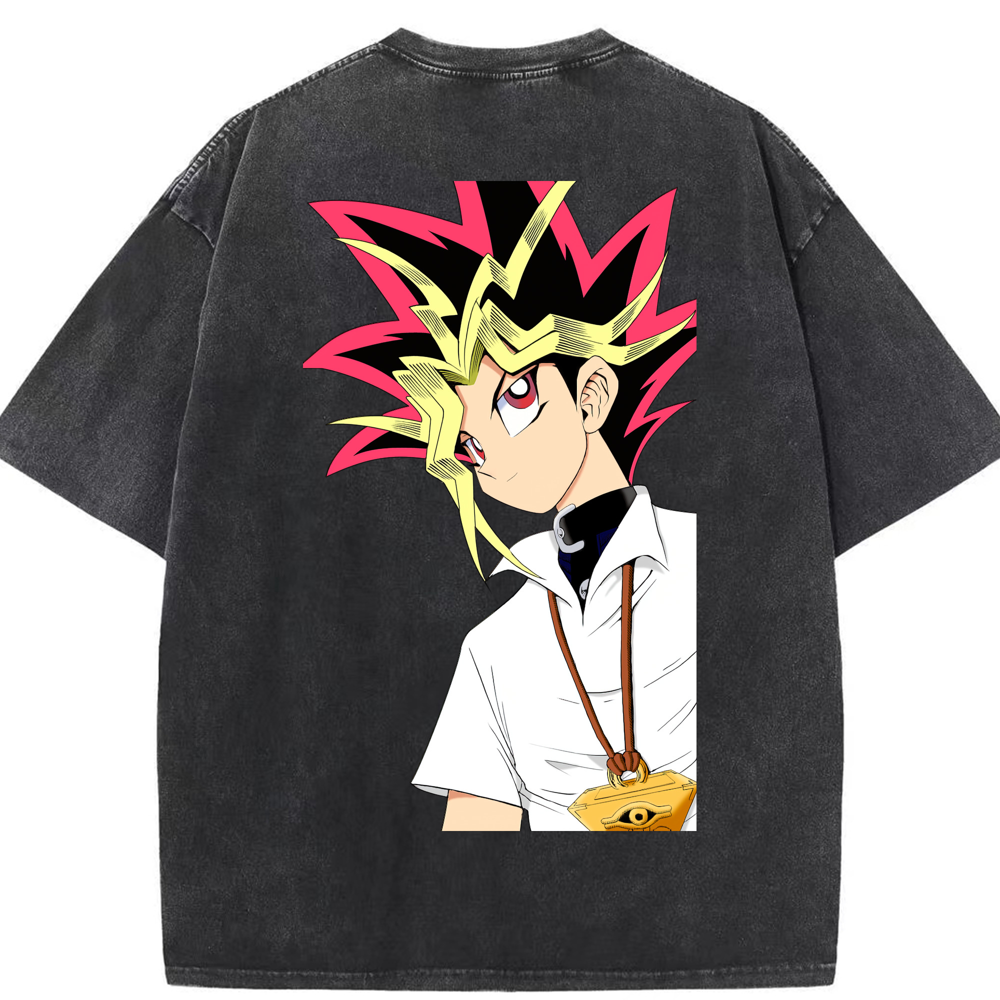（画像用） 遊☆戯☆王 Yu-Gi-Oh! 綿100% ヴィンテージ風 半袖Tシャツ（背面プリント）