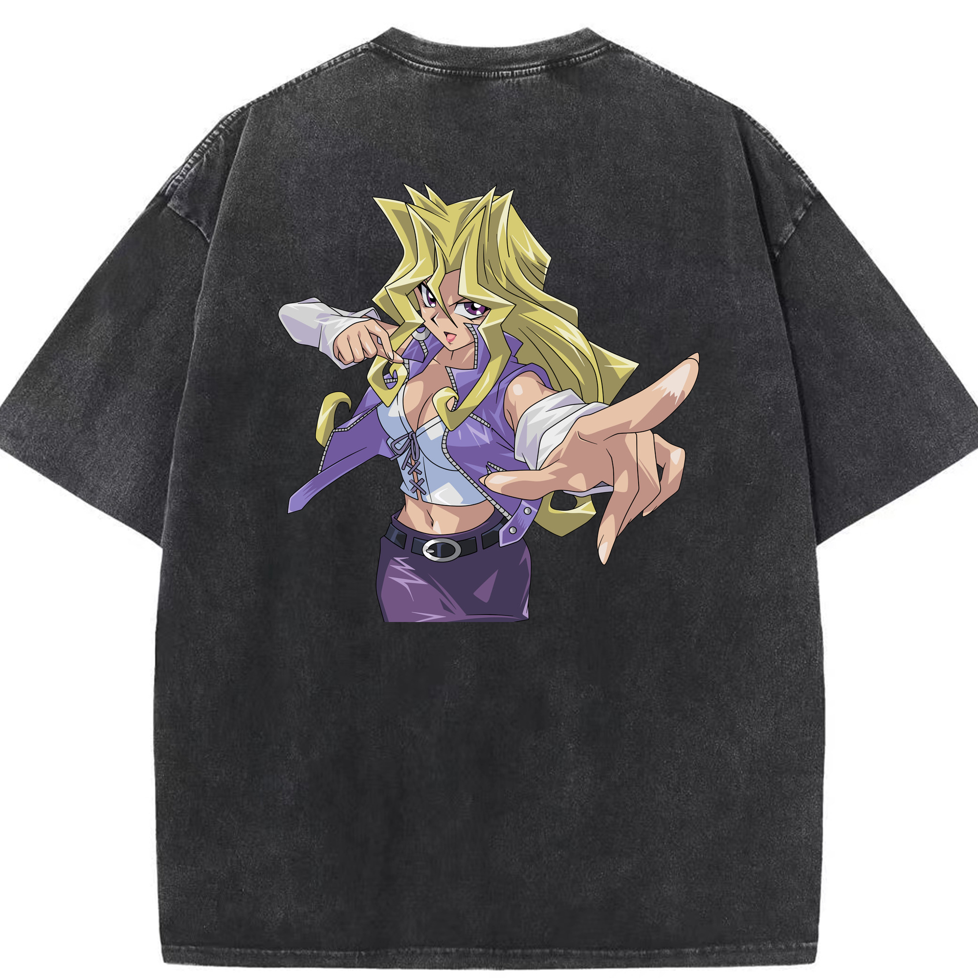 （画像用） 遊☆戯☆王 Yu-Gi-Oh! 綿100% ヴィンテージ風 半袖Tシャツ（背面プリント）