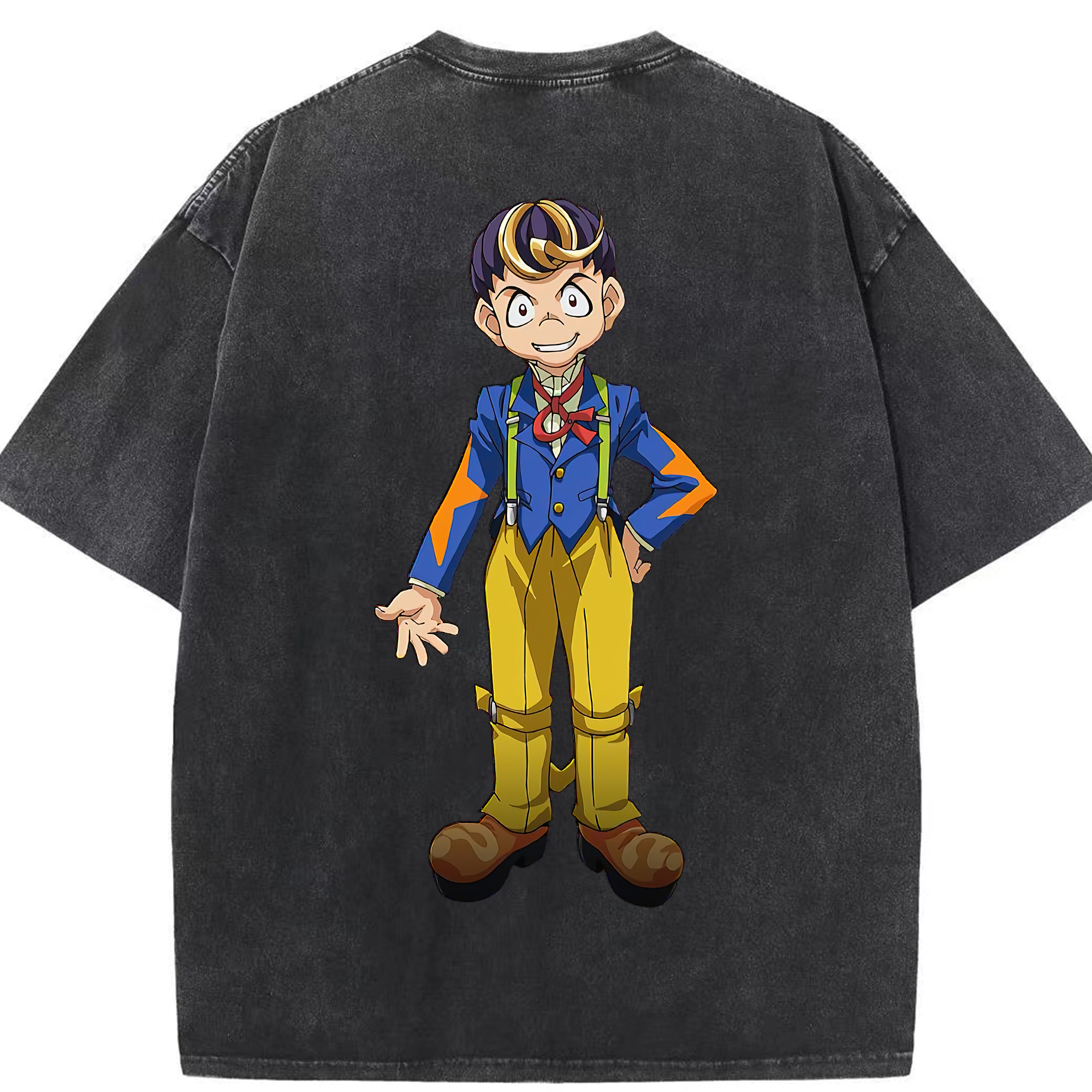 （画像用） 遊☆戯☆王 Yu-Gi-Oh! 綿100% ヴィンテージ風 半袖Tシャツ（背面プリント）