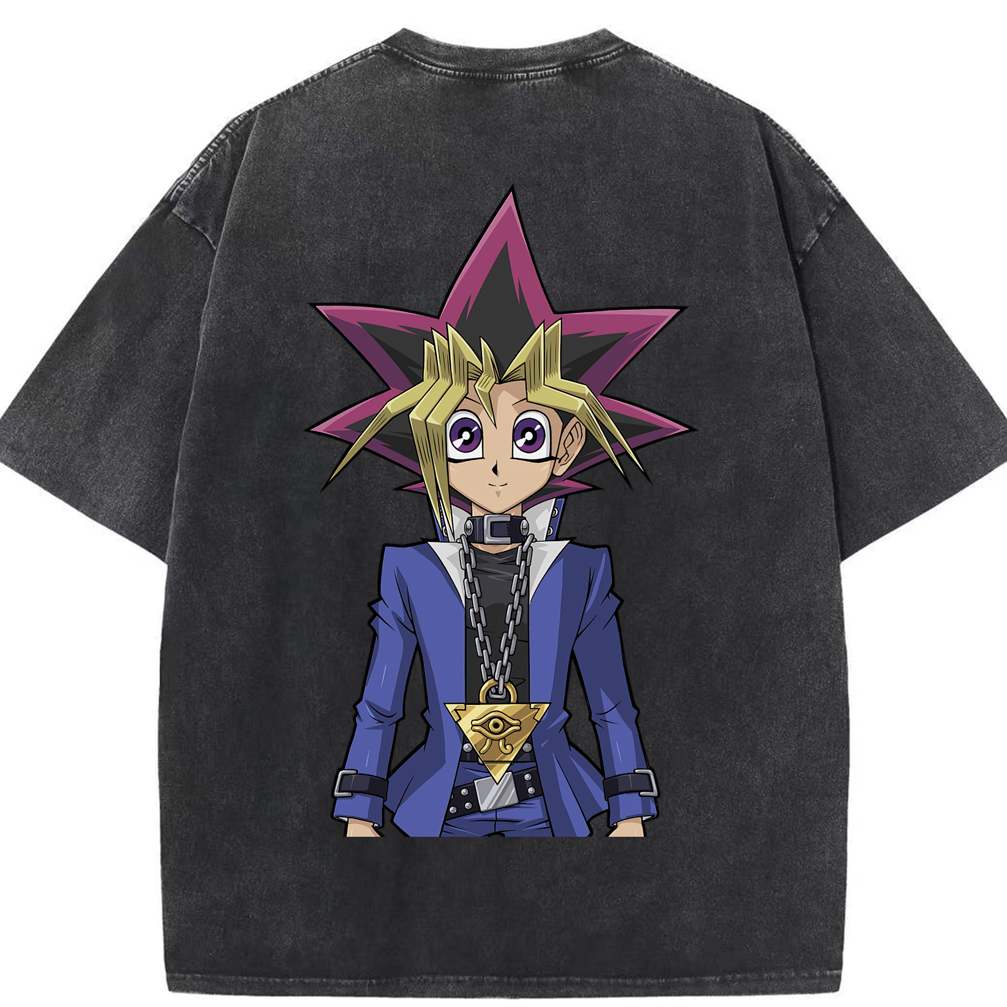 （画像用） 遊☆戯☆王 Yu-Gi-Oh! 綿100% ヴィンテージ風 半袖Tシャツ（背面プリント）