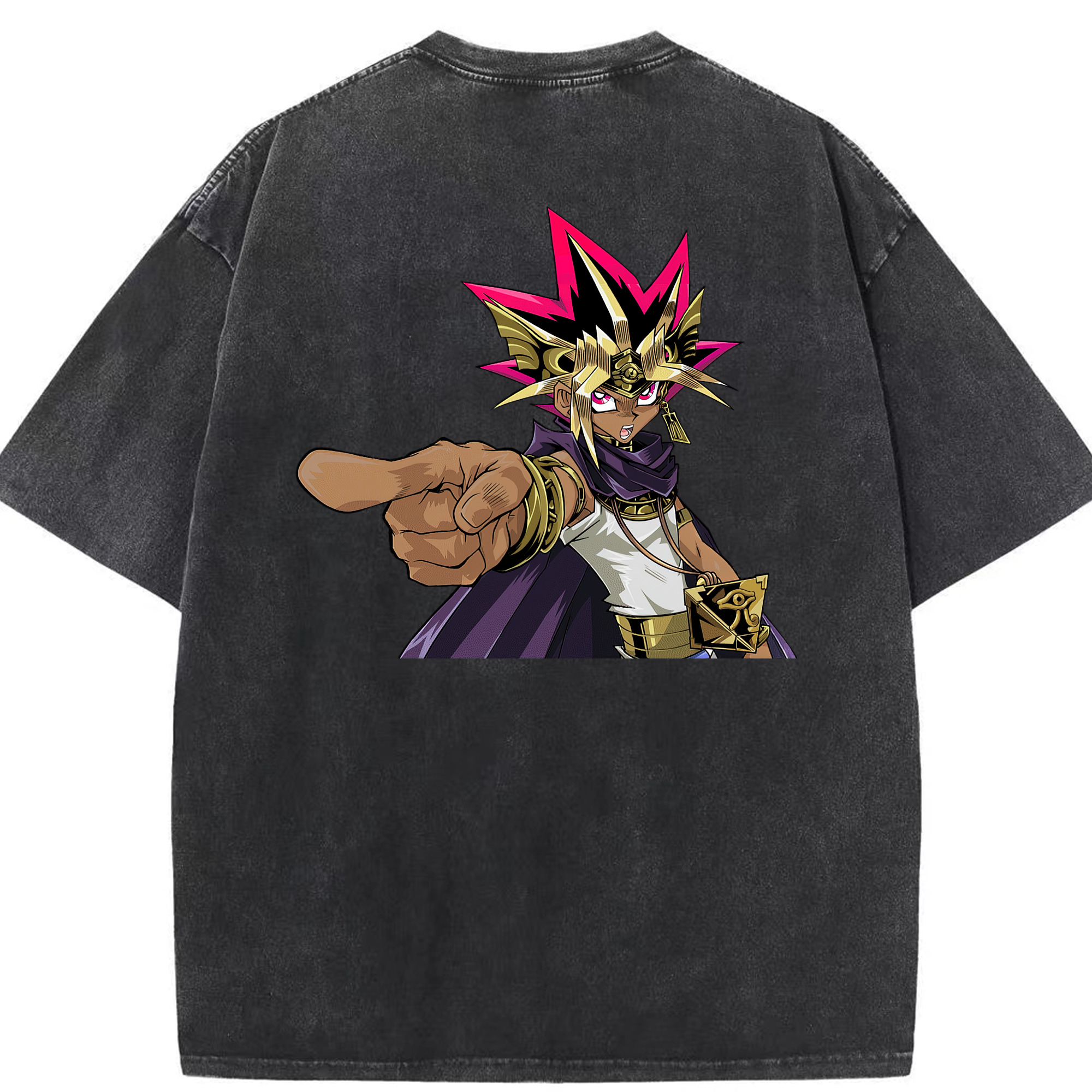 （画像用） 遊☆戯☆王 Yu-Gi-Oh! 綿100% ヴィンテージ風 半袖Tシャツ（背面プリント）