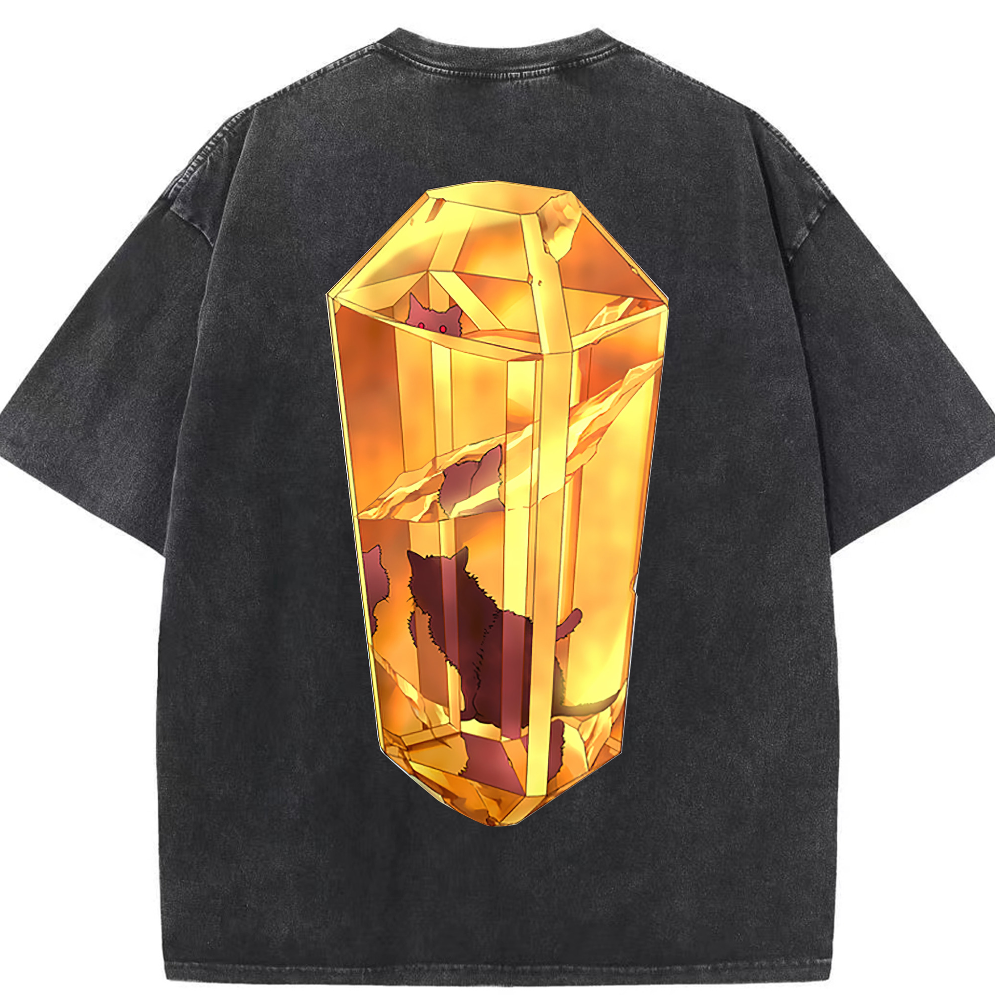 （画像用） 遊☆戯☆王 Yu-Gi-Oh! 綿100% ヴィンテージ風 半袖Tシャツ（背面プリント）
